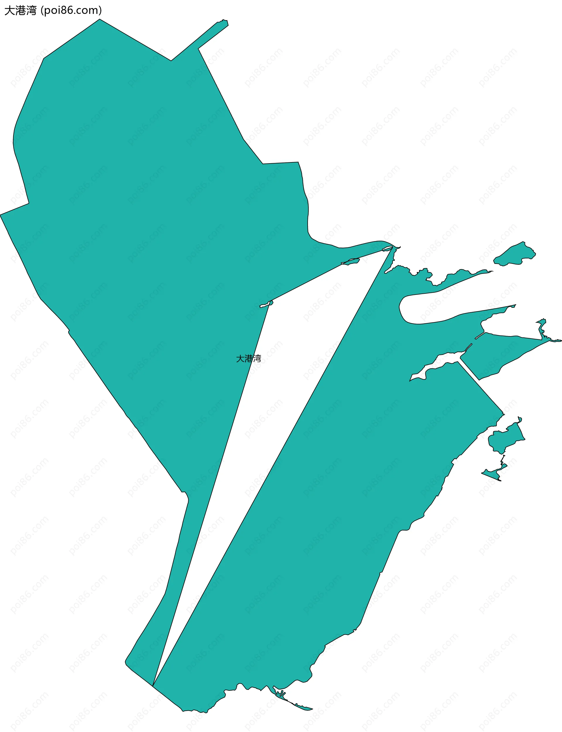 大港湾边界地图