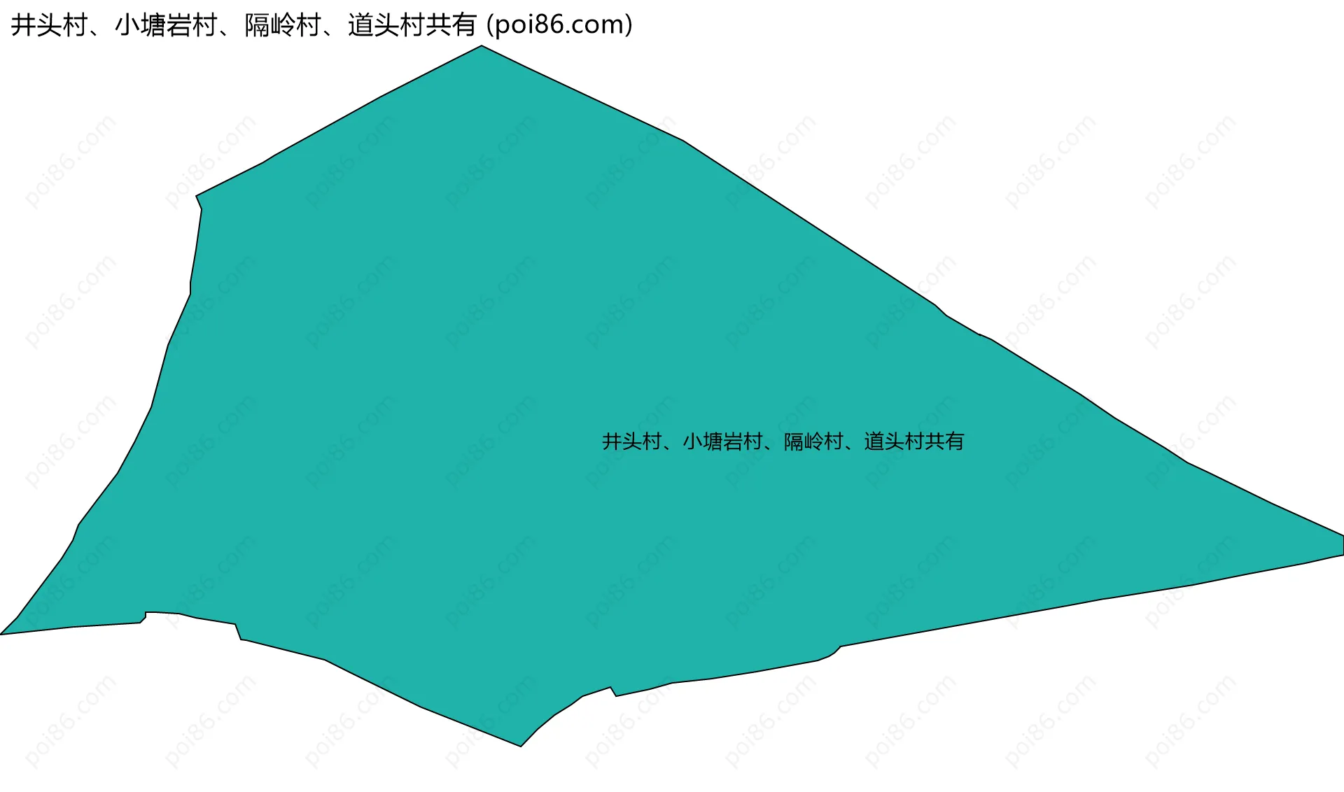 井头村、小塘岩村、隔岭村、道头村共有边界地图