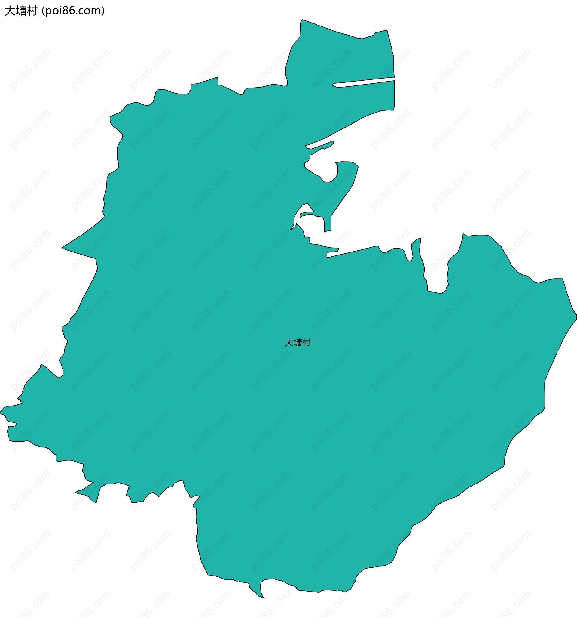 大塘村边界地图