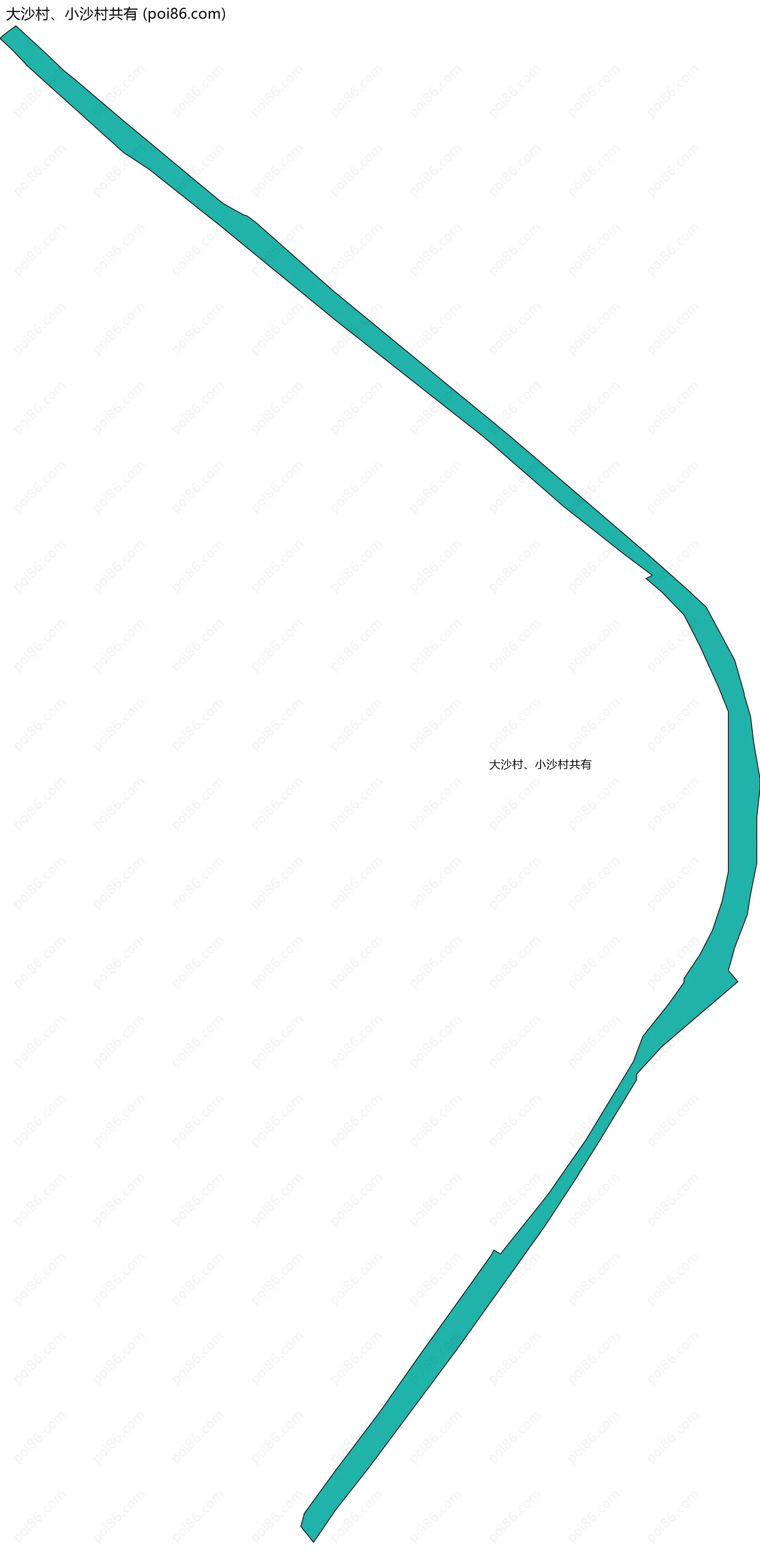 大沙村、小沙村共有边界地图