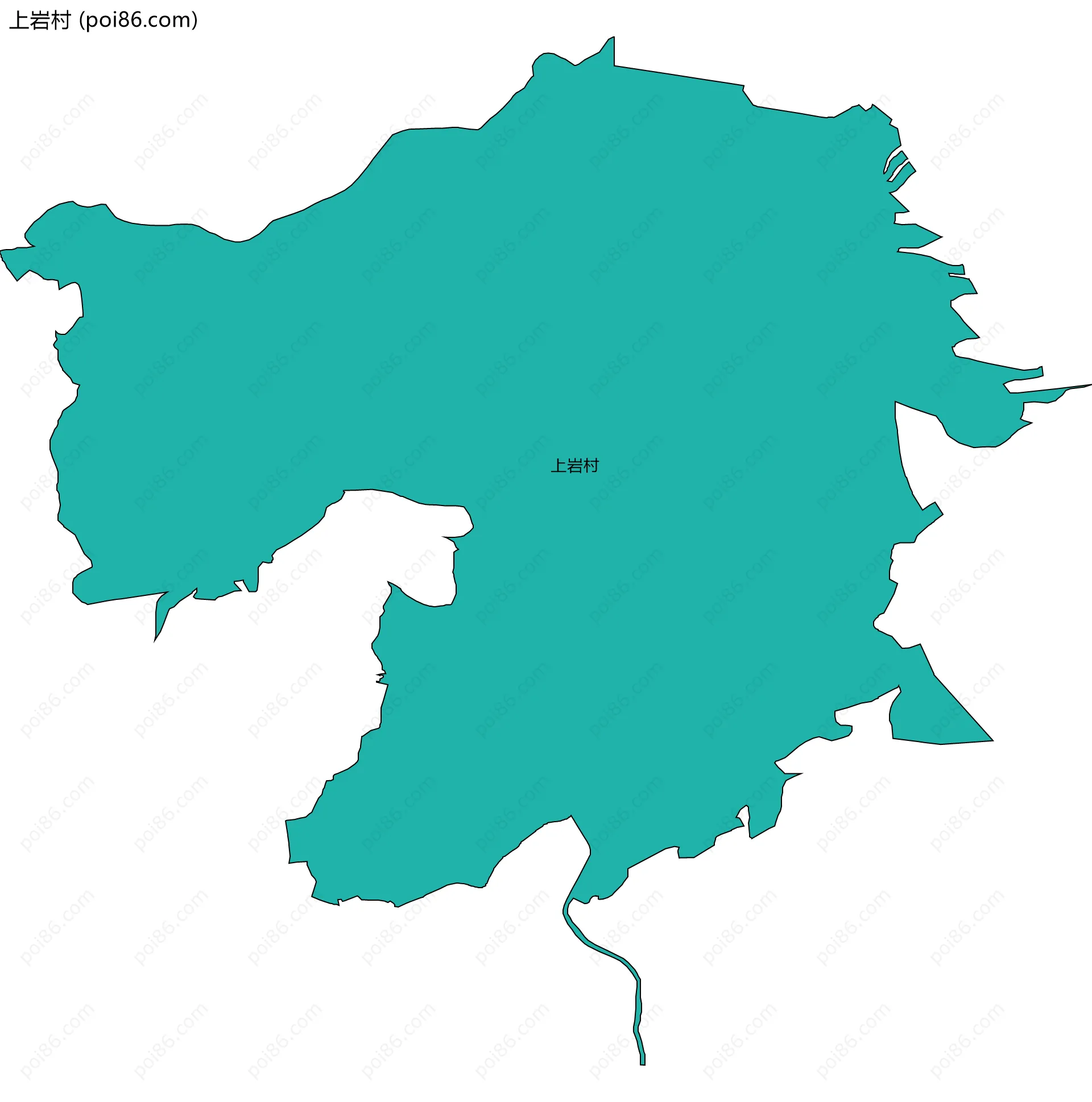 上岩村边界地图