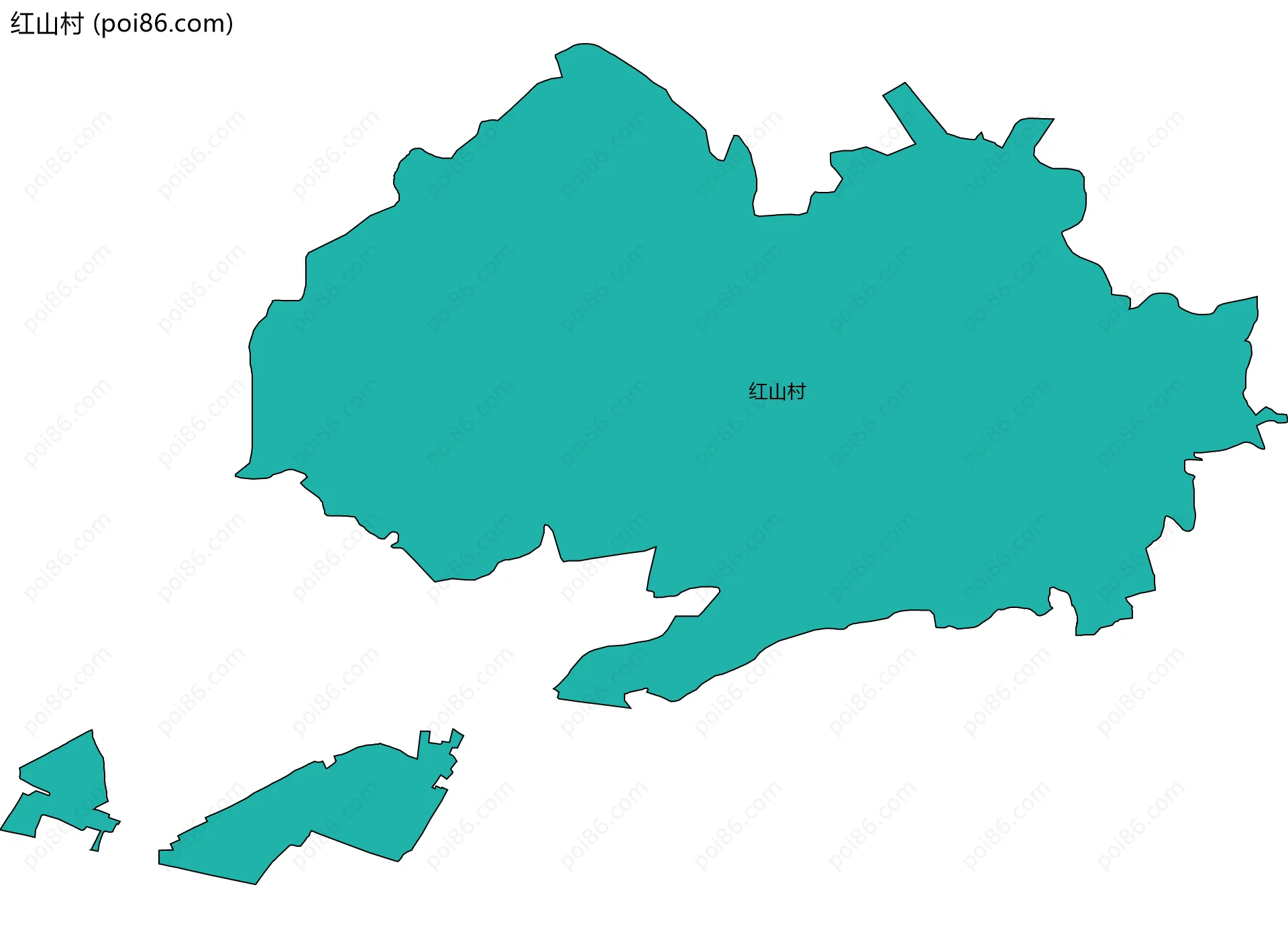 红山村边界地图