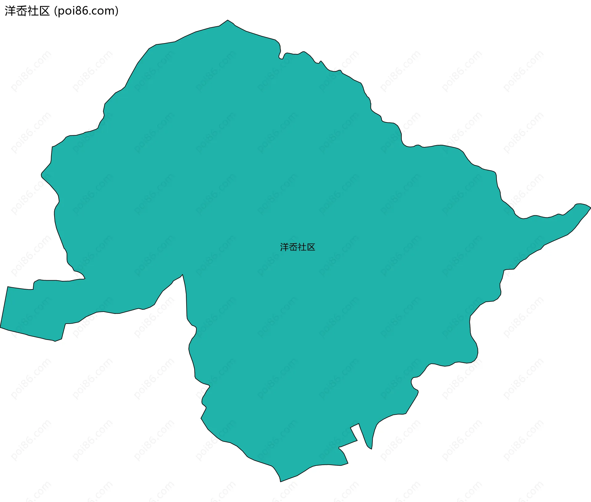 洋岙社区边界地图