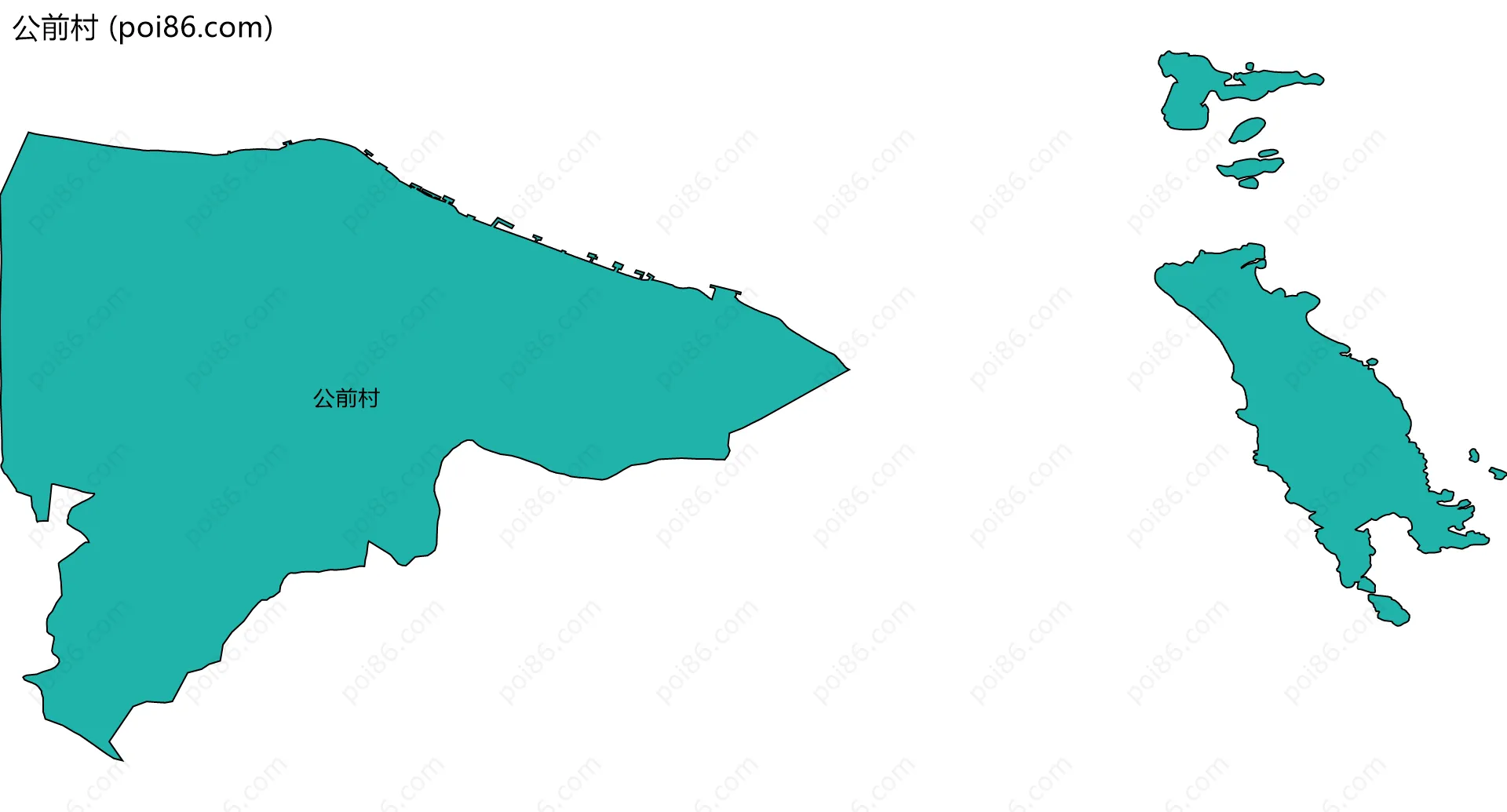 公前村边界地图