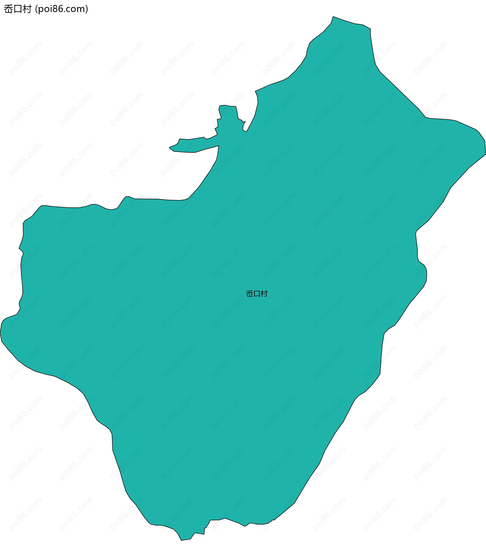 岙口村边界地图