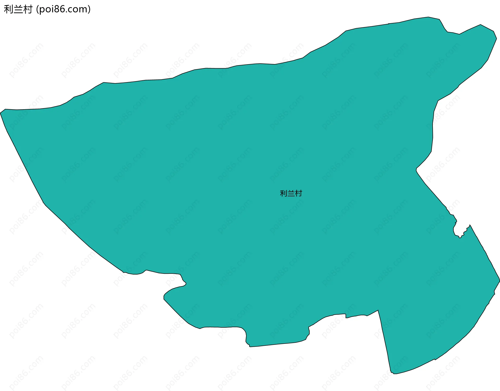 利兰村边界地图
