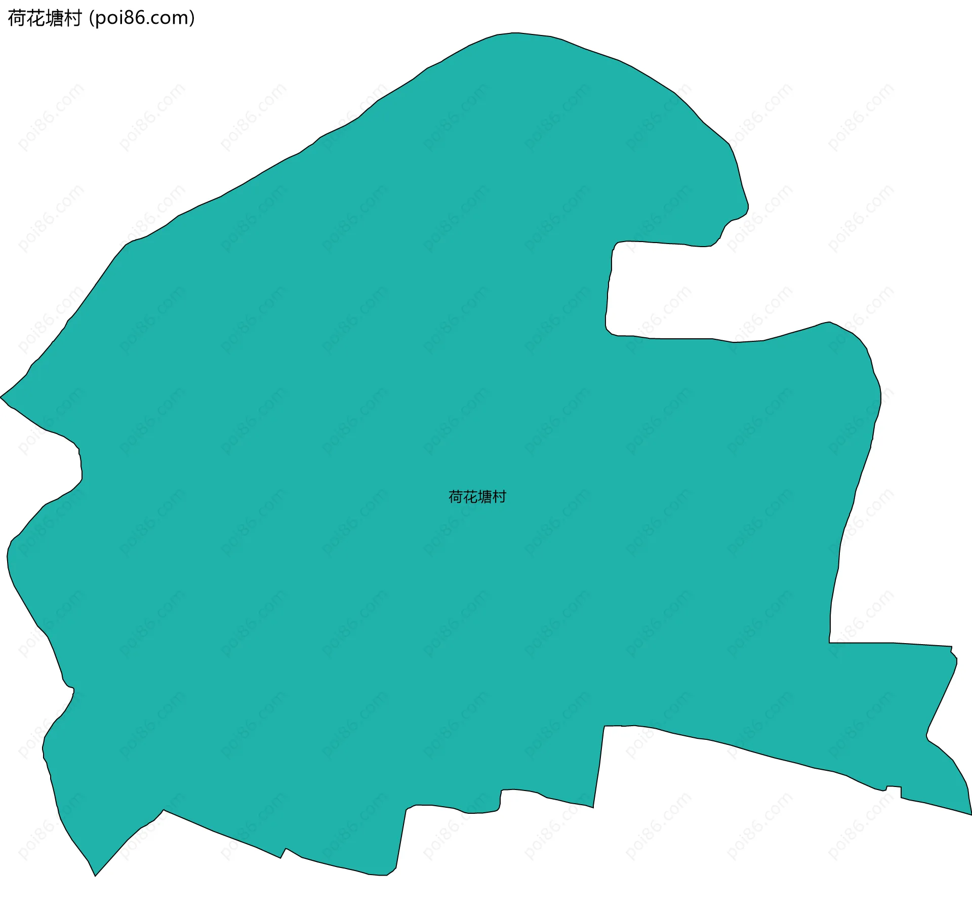 荷花塘村边界地图