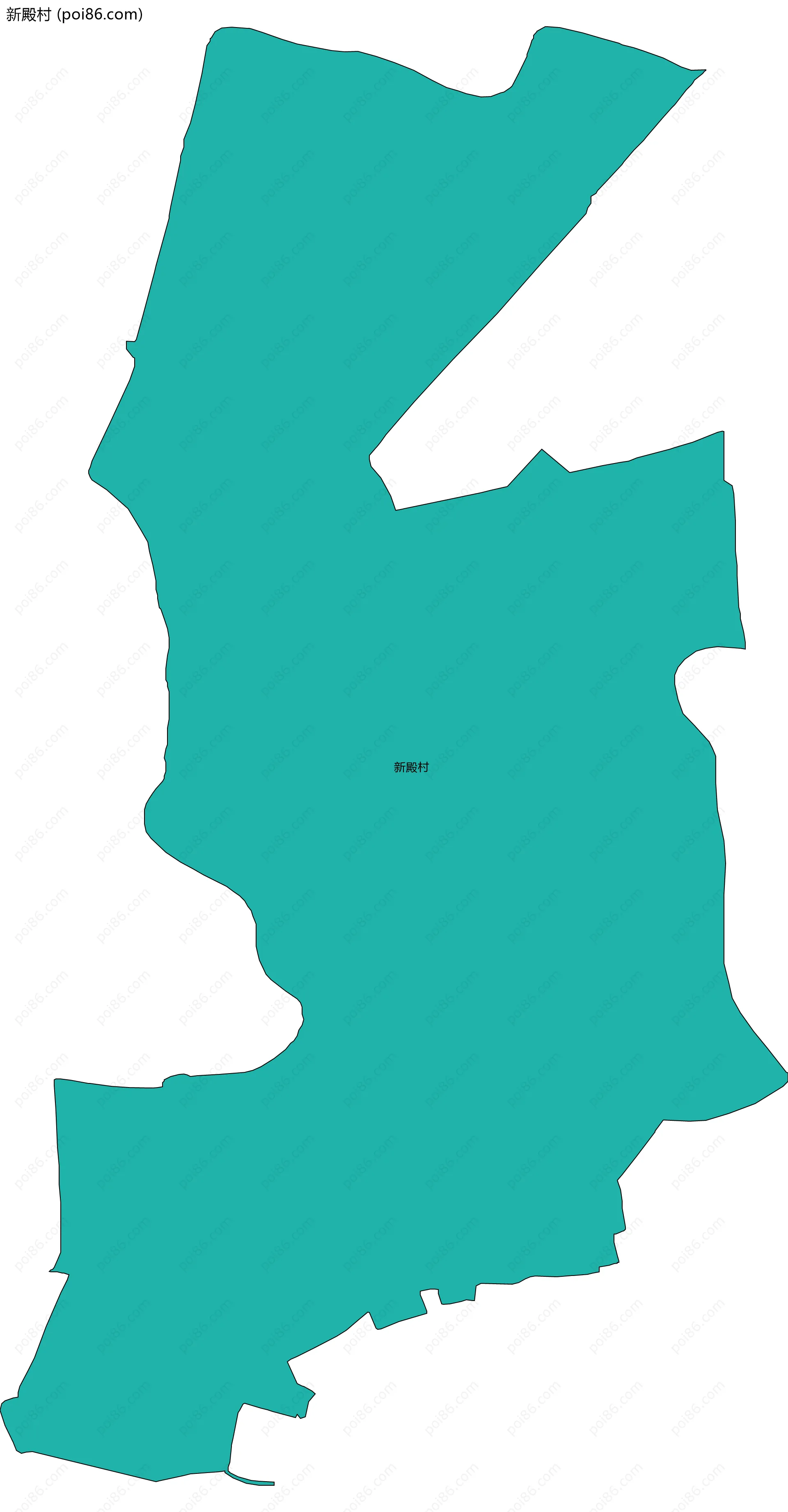 新殿村边界地图