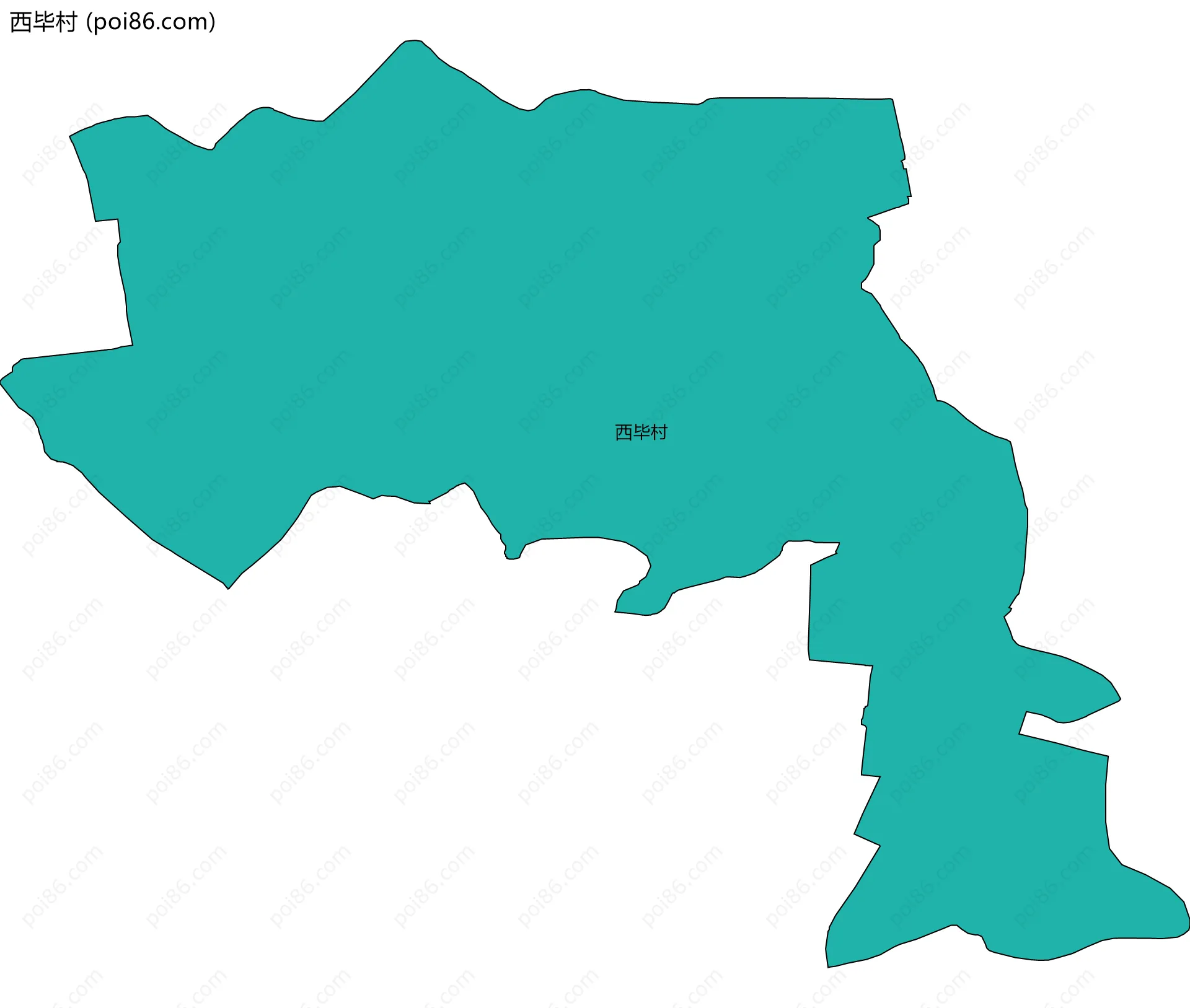 西毕村边界地图