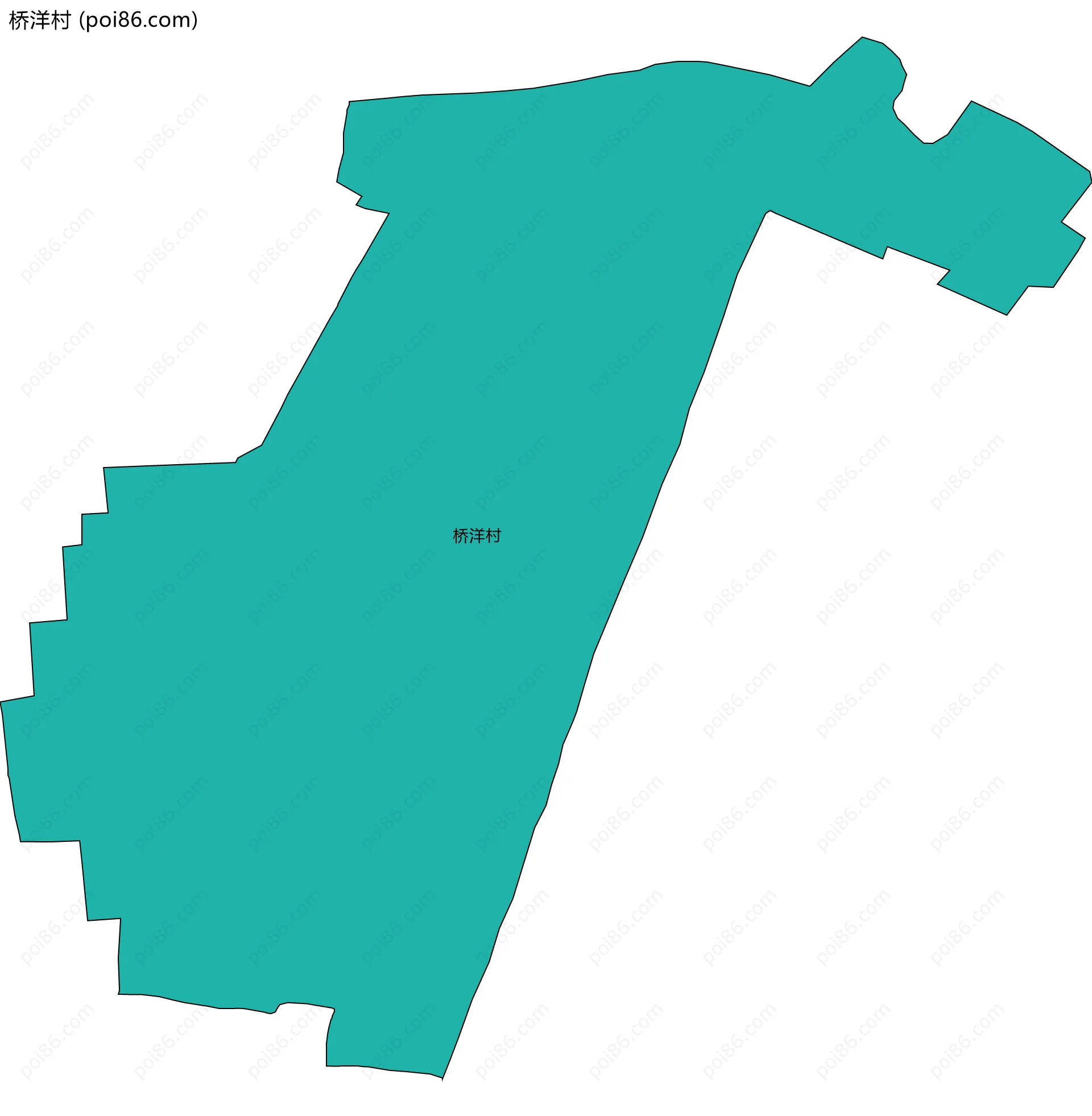 桥洋村边界地图