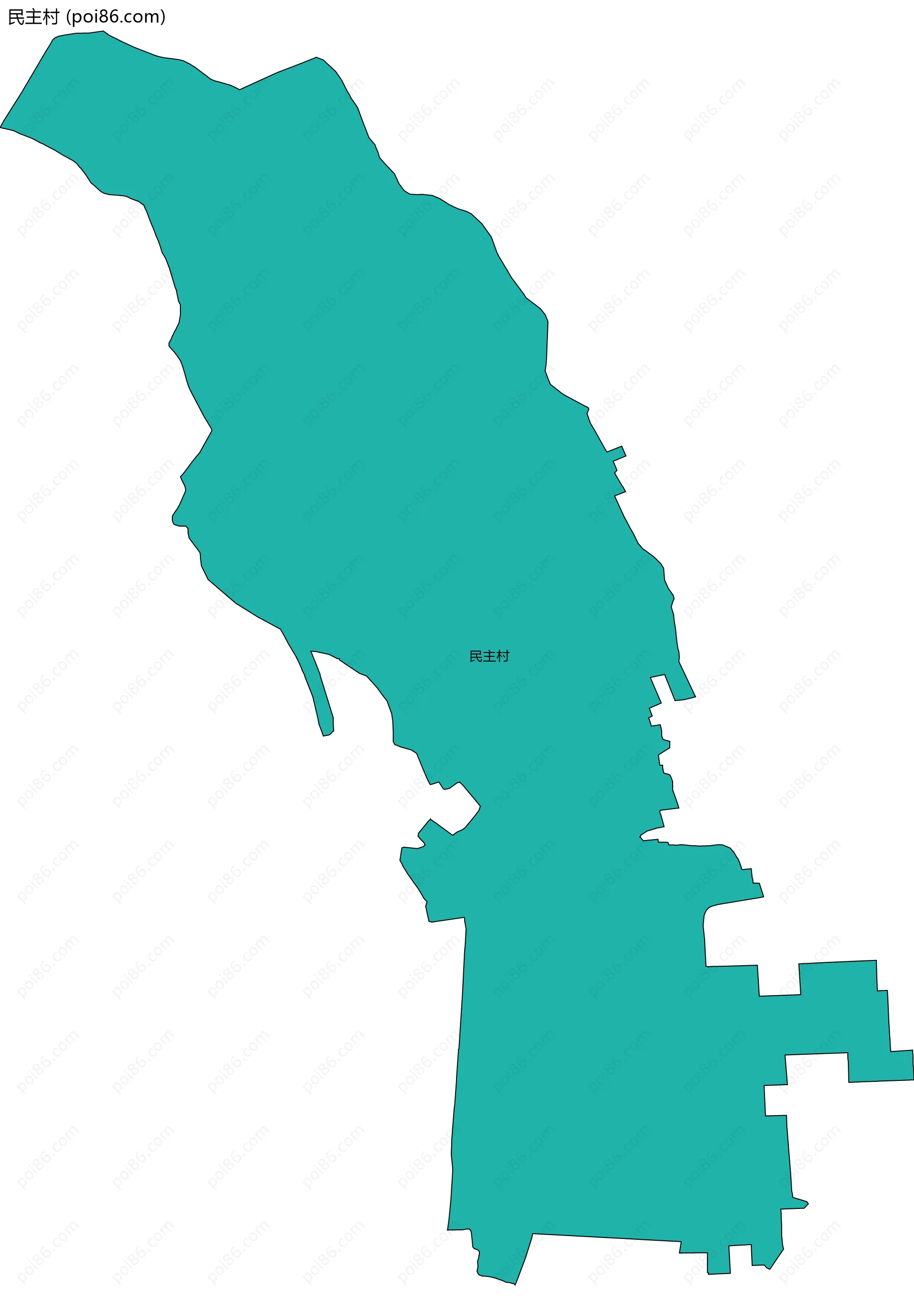 民主村边界地图