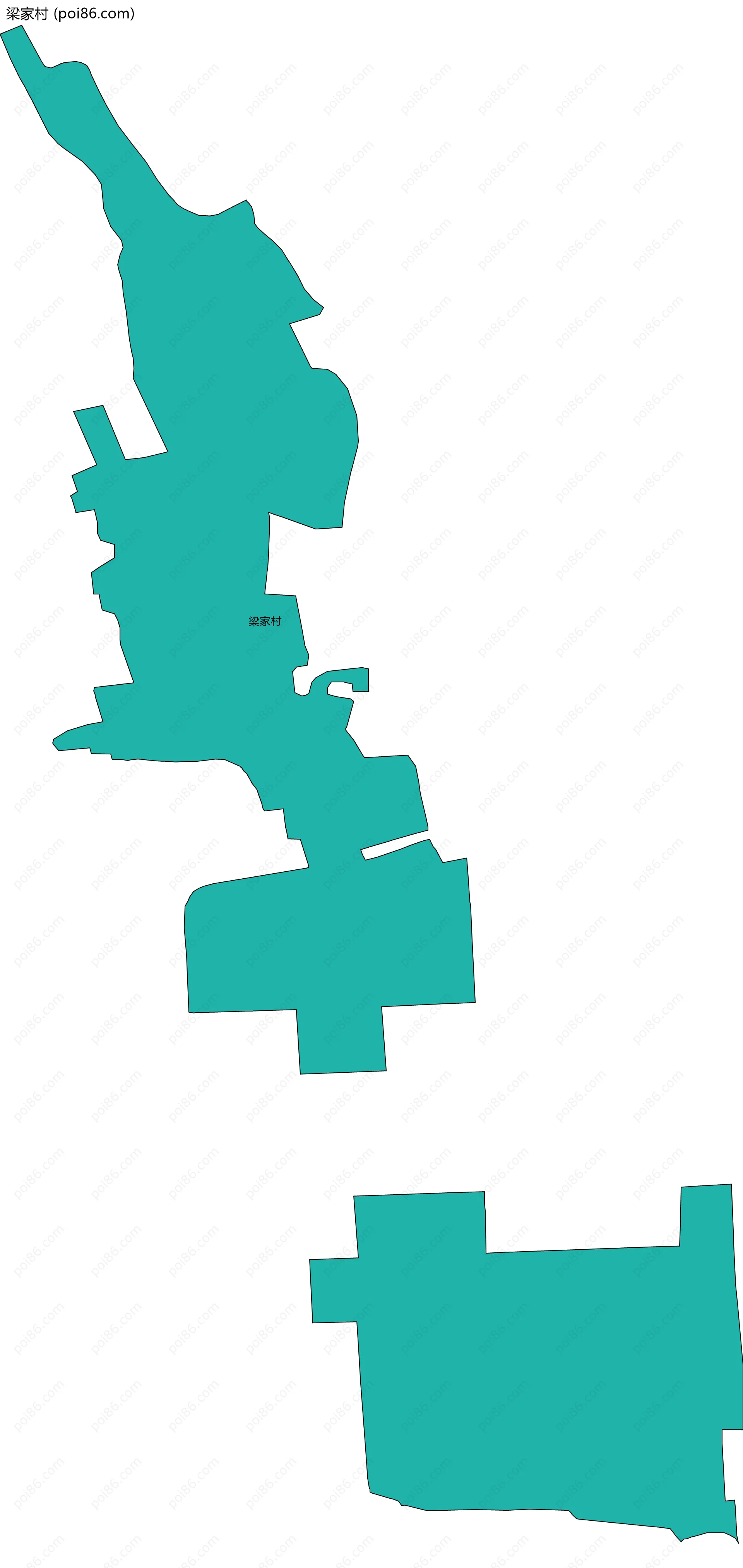 梁家村边界地图