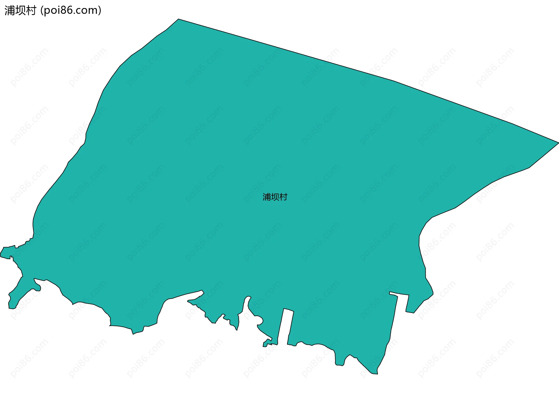 浦坝村边界地图