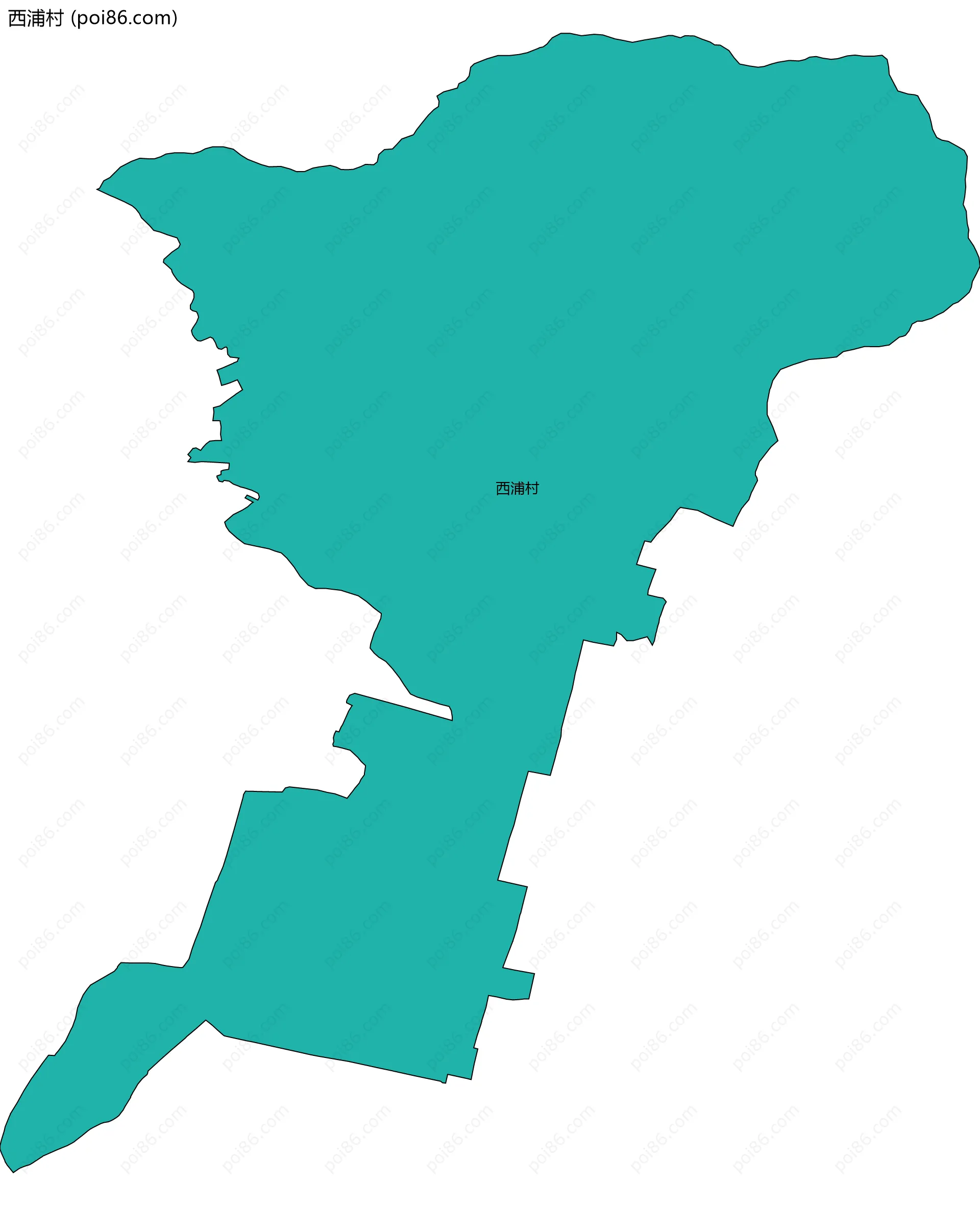 西浦村边界地图