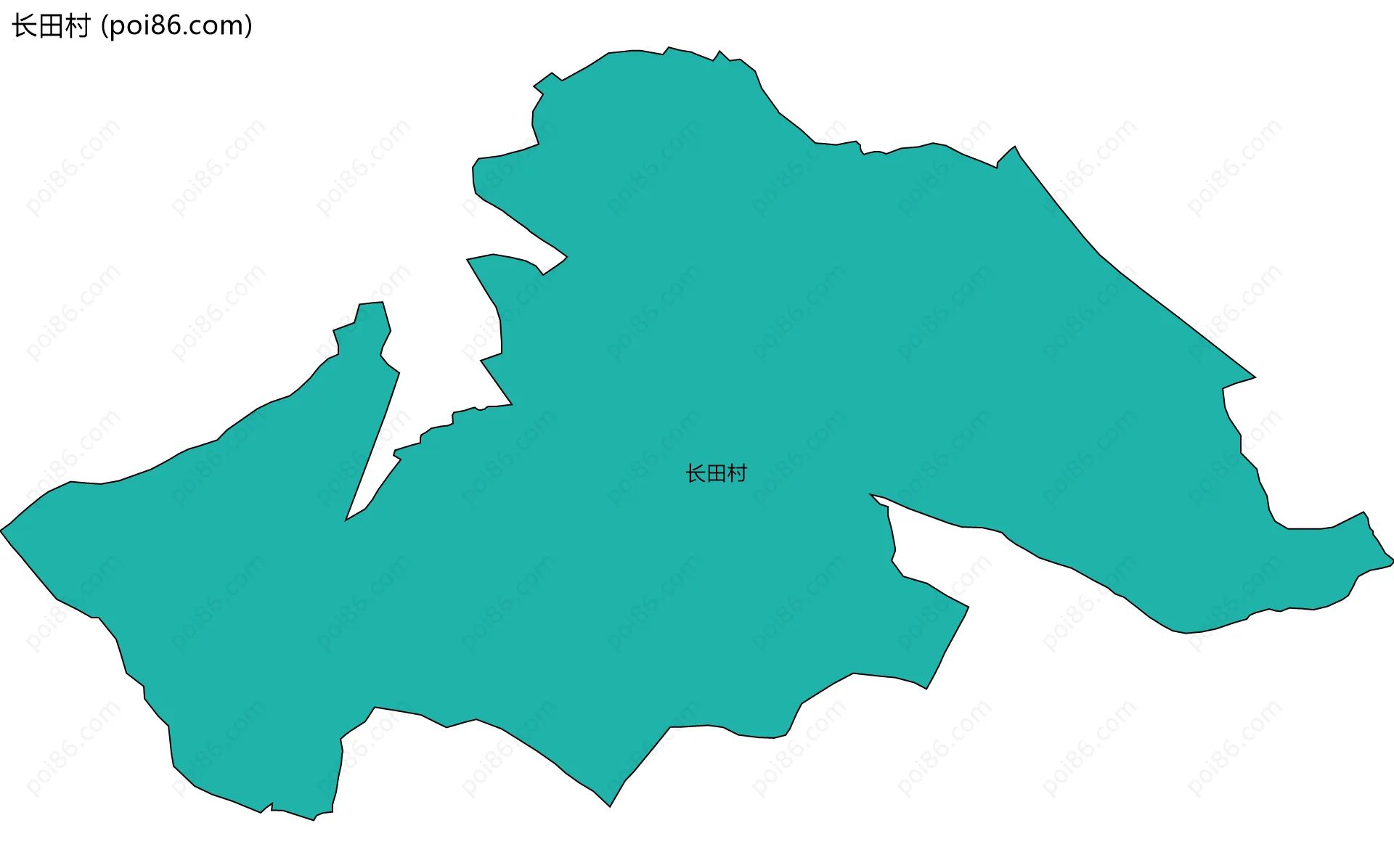长田村边界地图