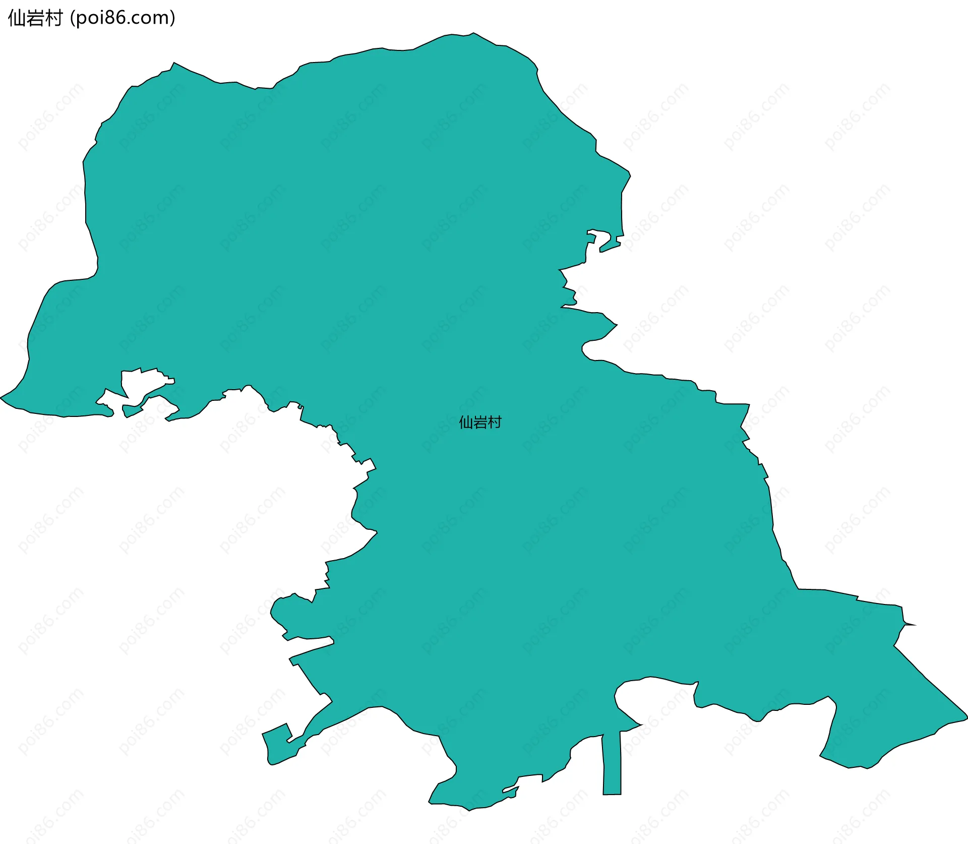 仙岩村边界地图