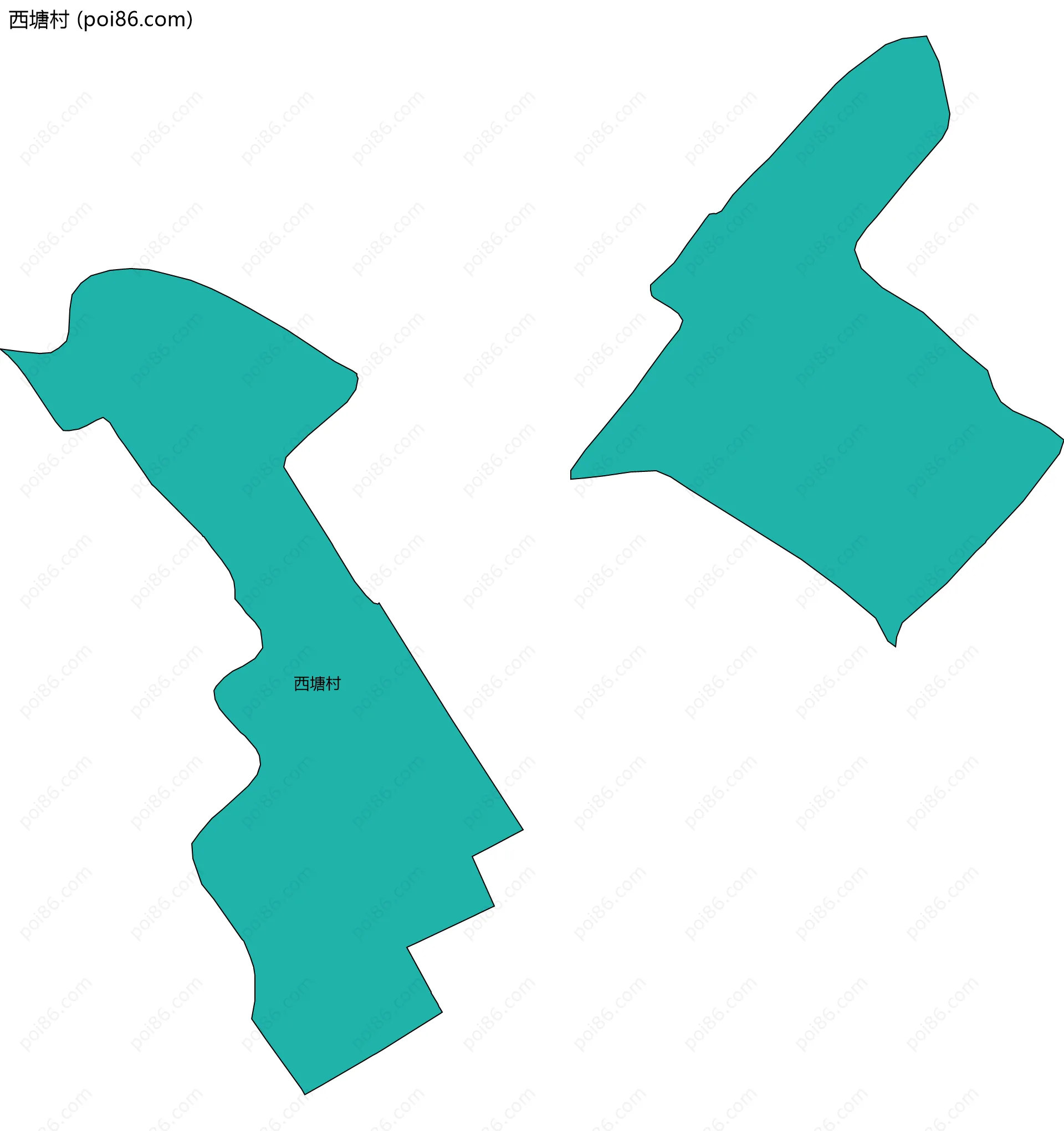 西塘村边界地图