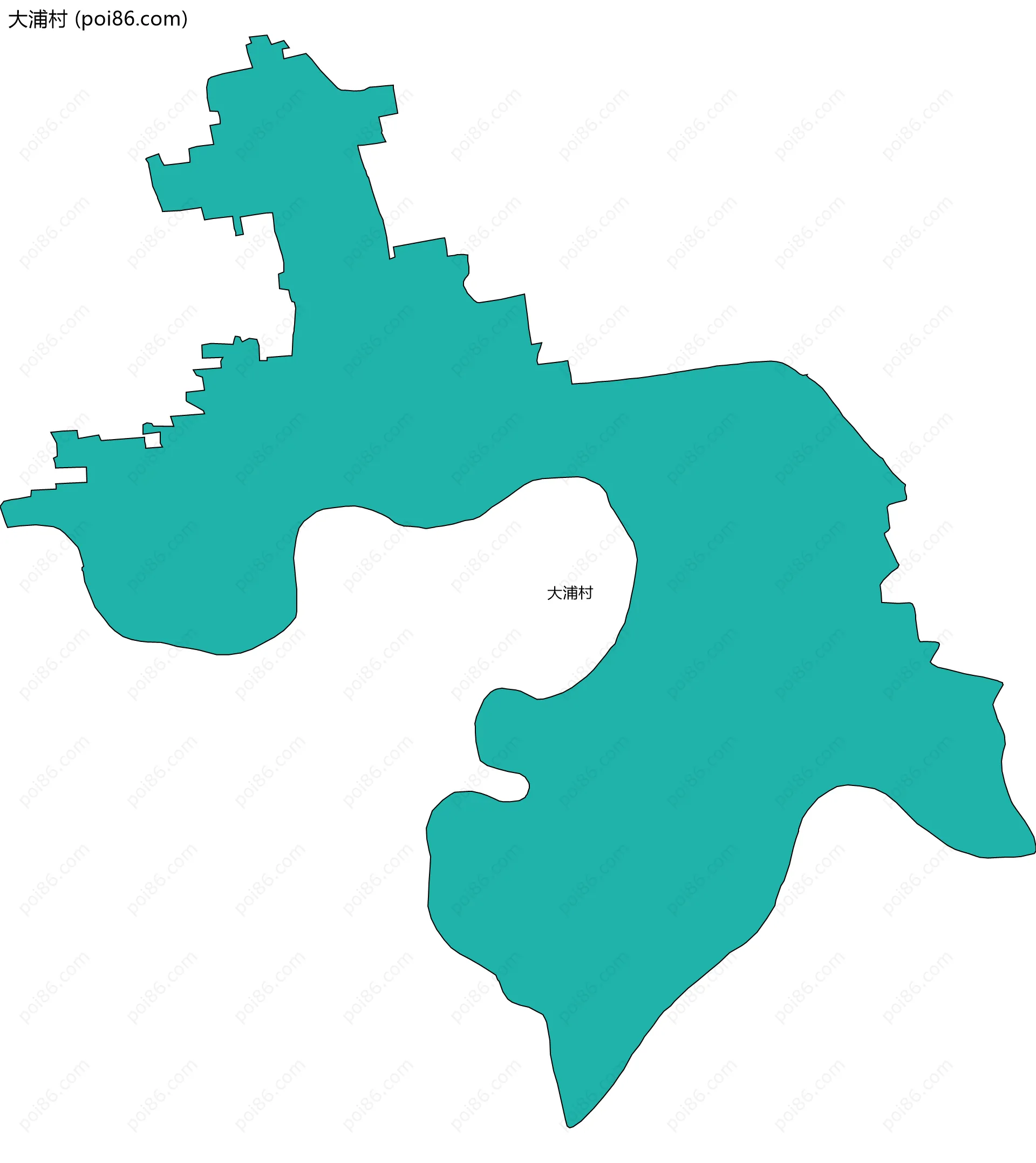 大浦村边界地图