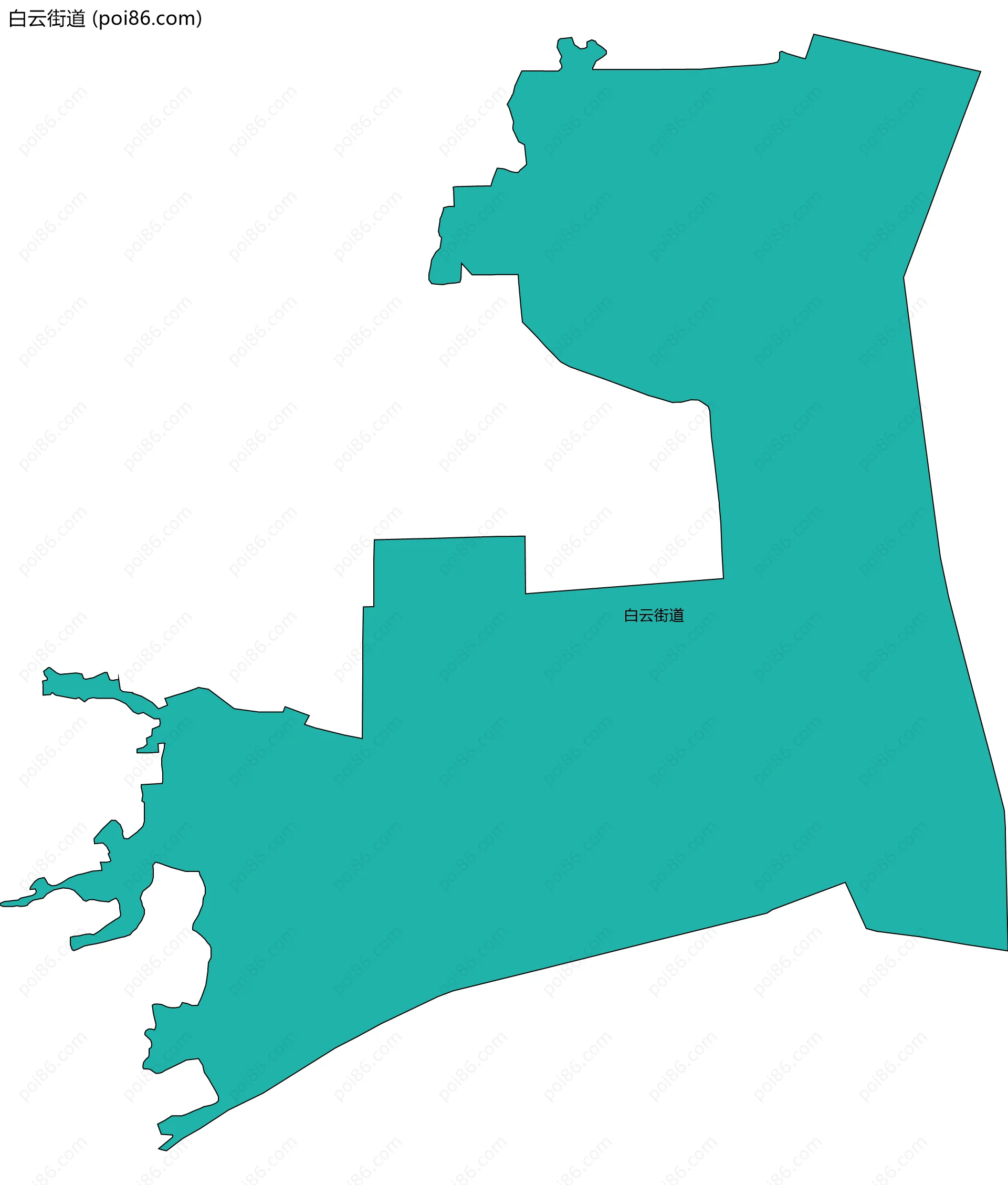 白云街道边界地图