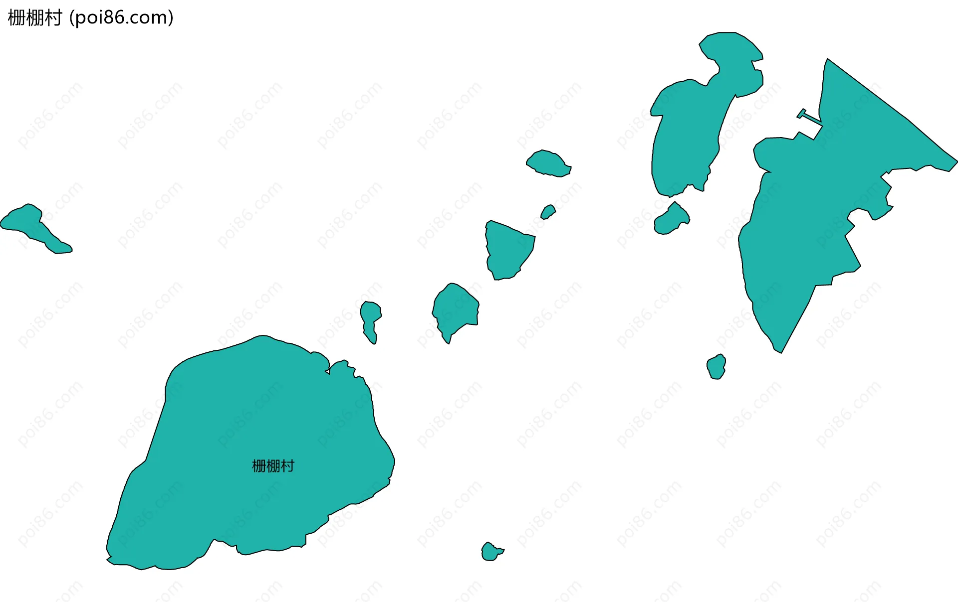 栅棚村边界地图