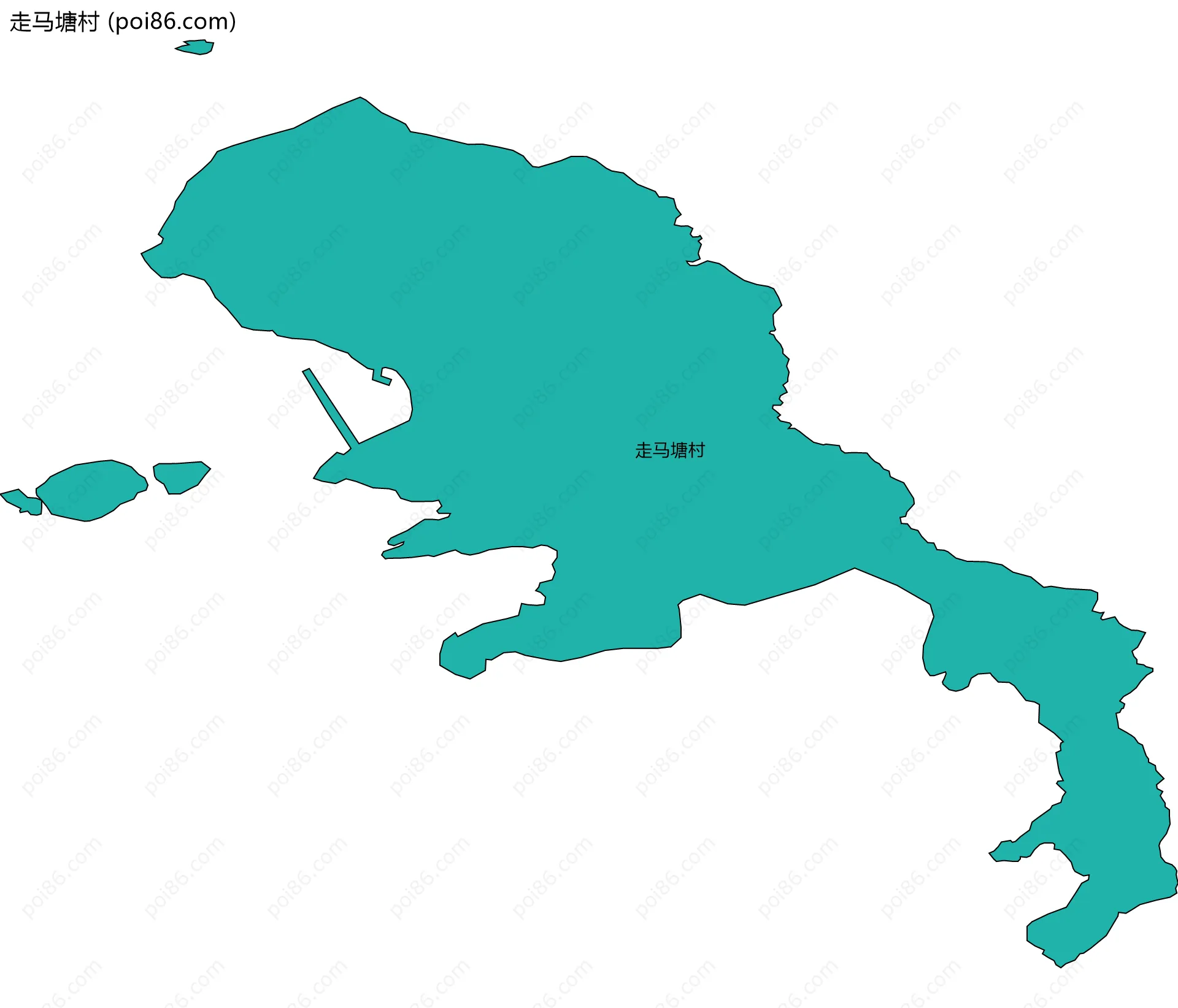 走马塘村边界地图