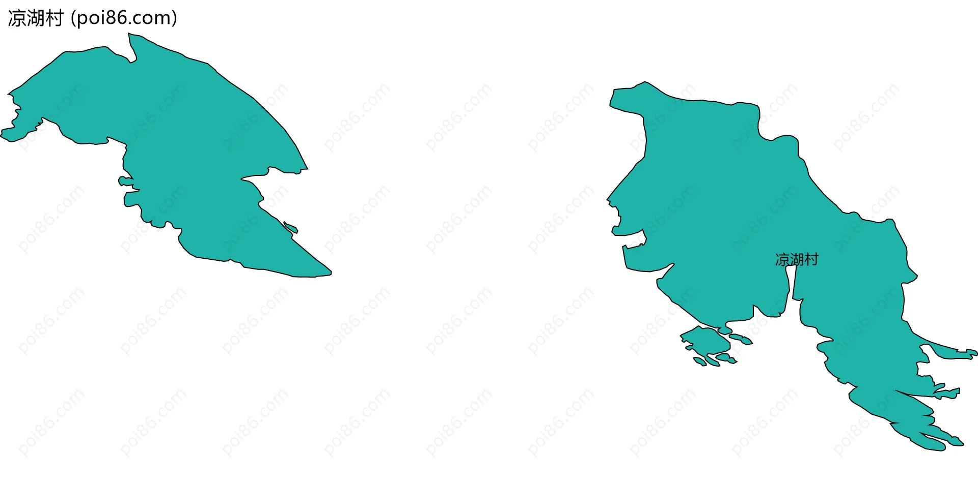 凉湖村边界地图