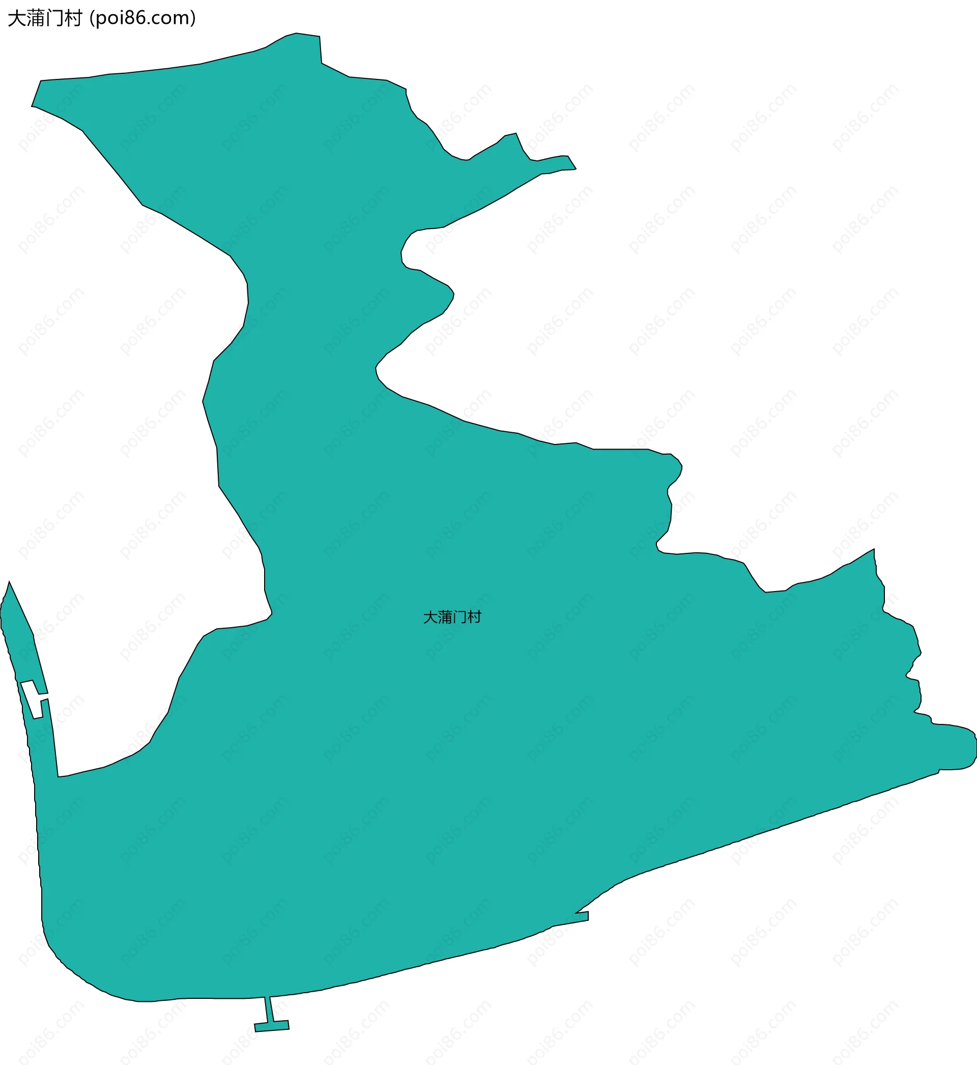 大蒲门村边界地图