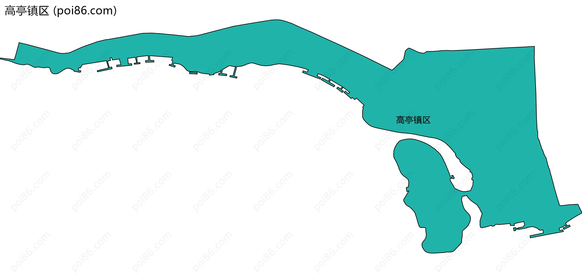 高亭镇区边界地图