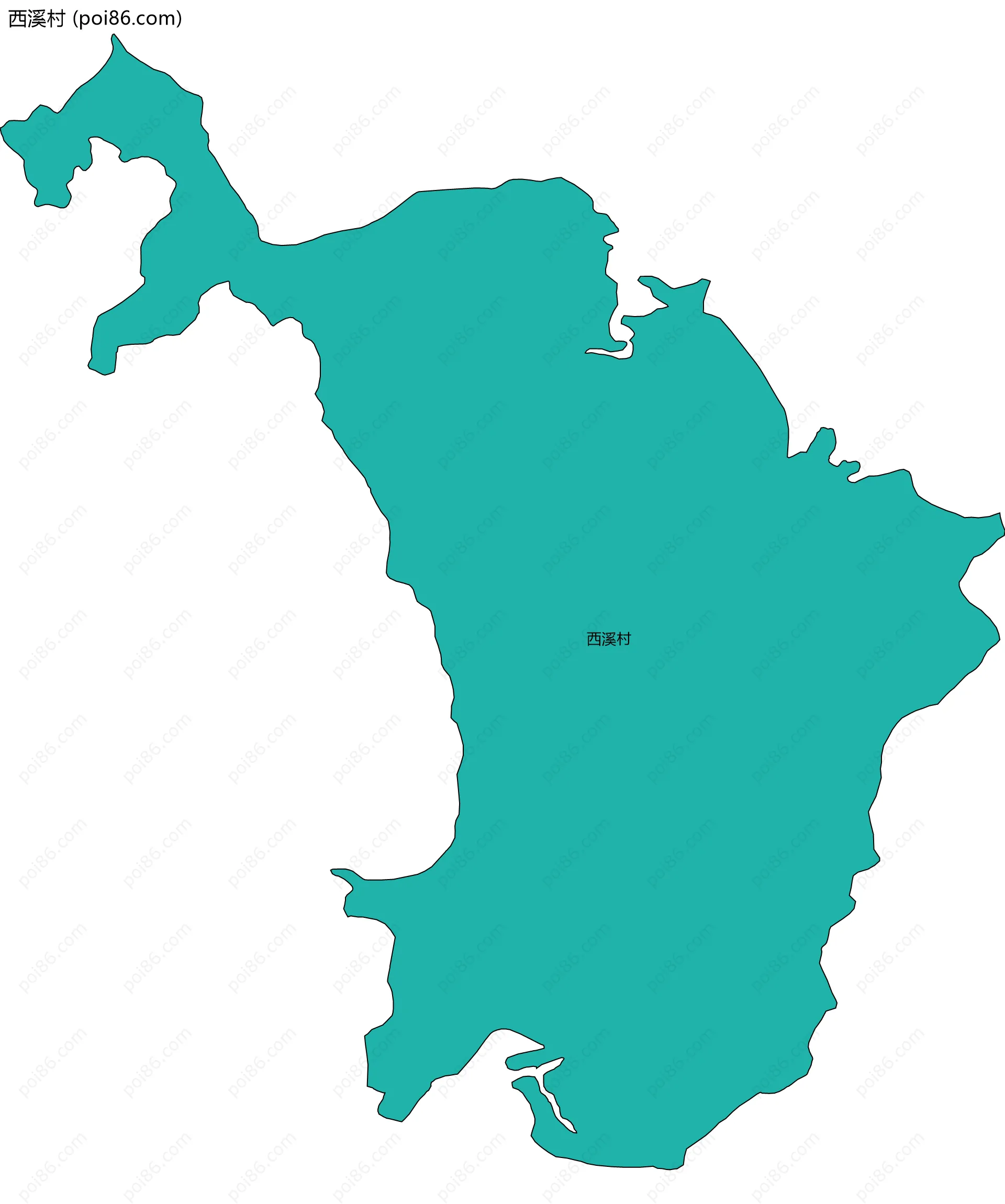 西溪村边界地图