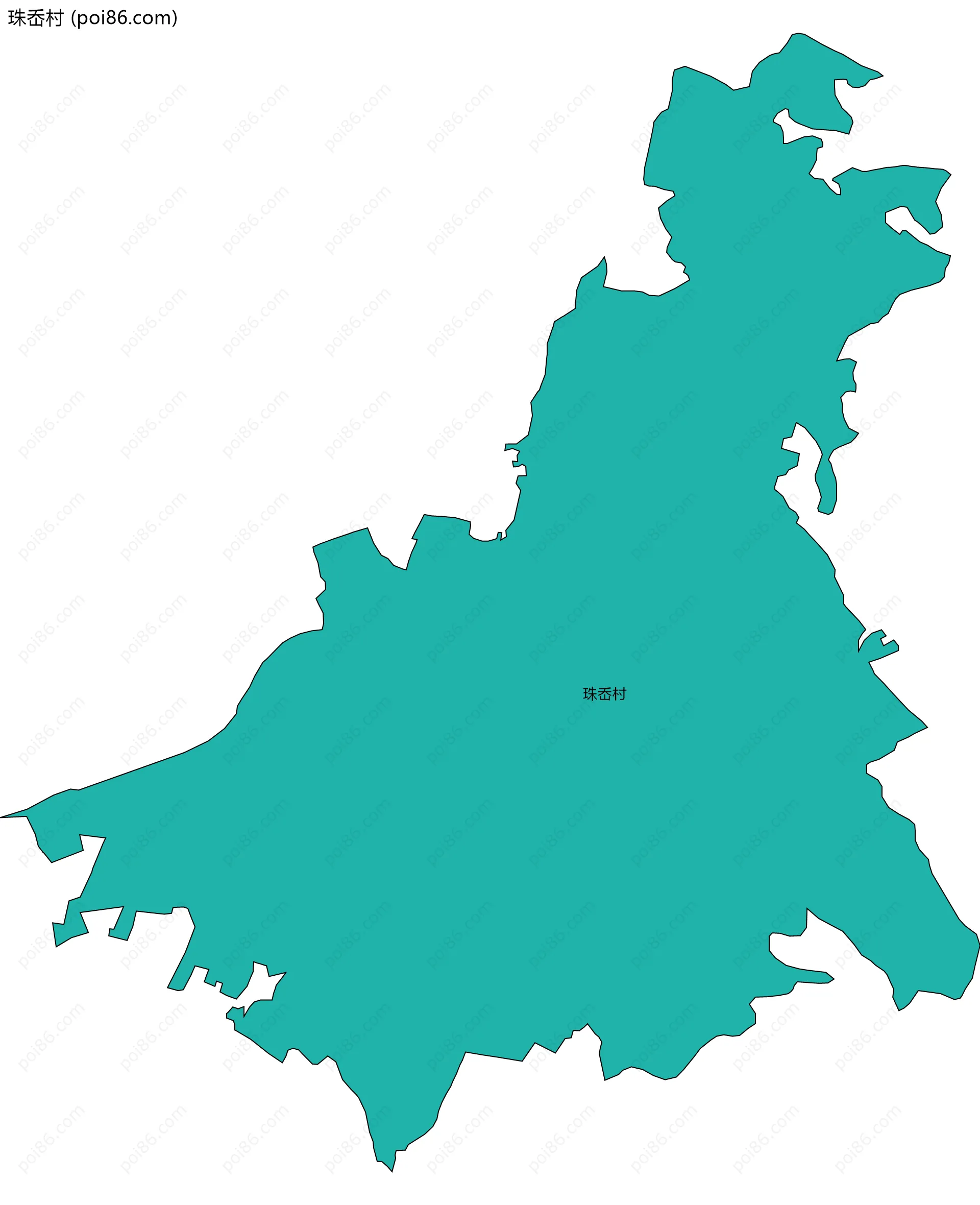 珠岙村边界地图