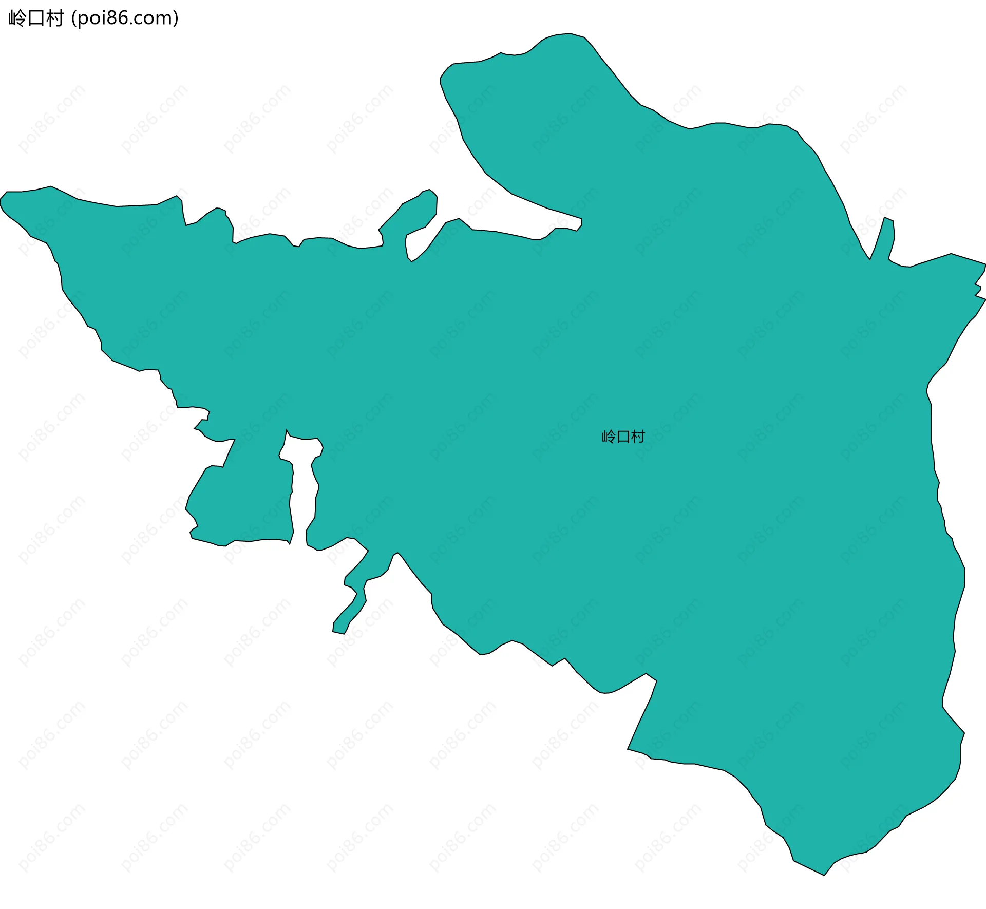 岭口村边界地图