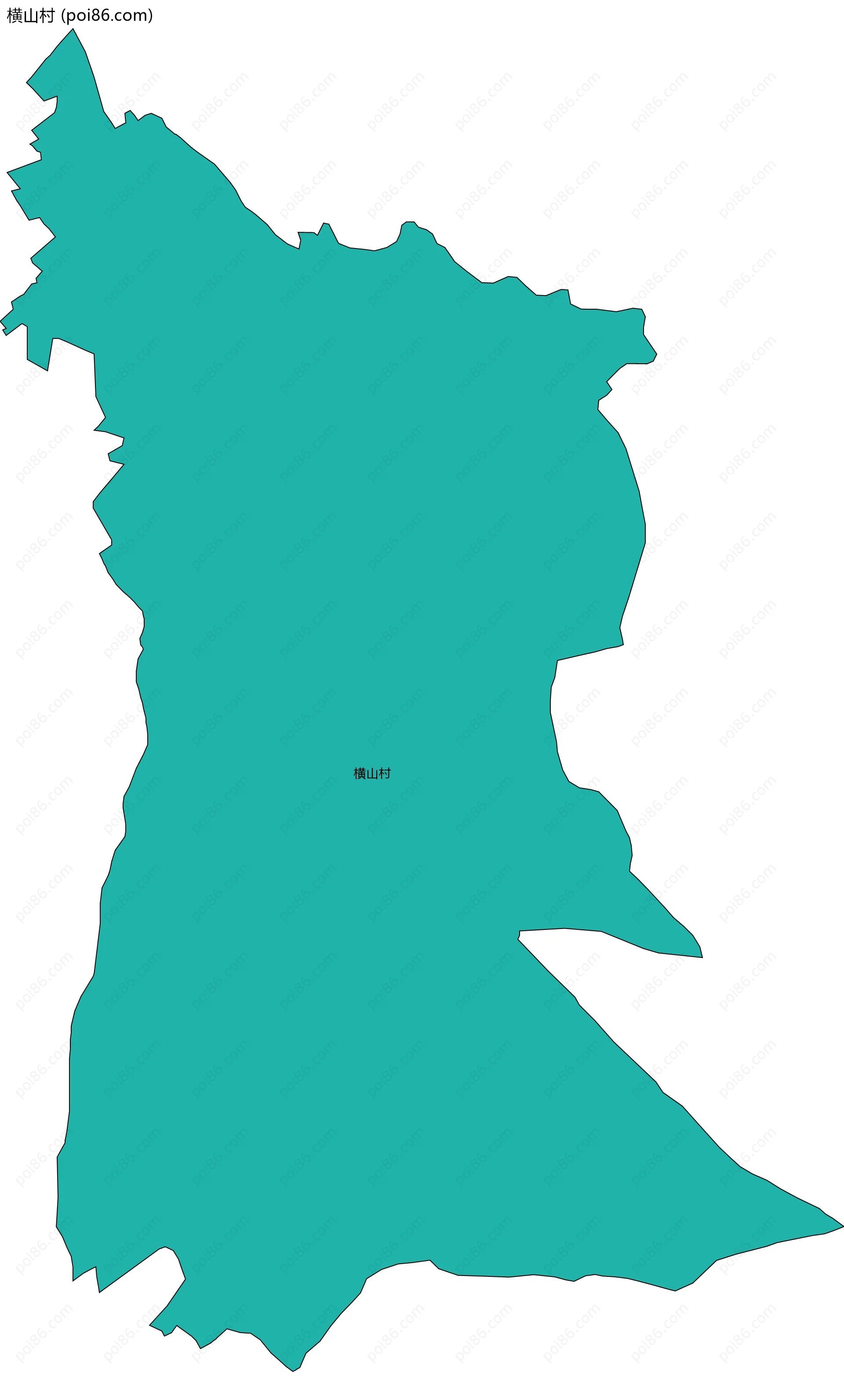 横山村边界地图