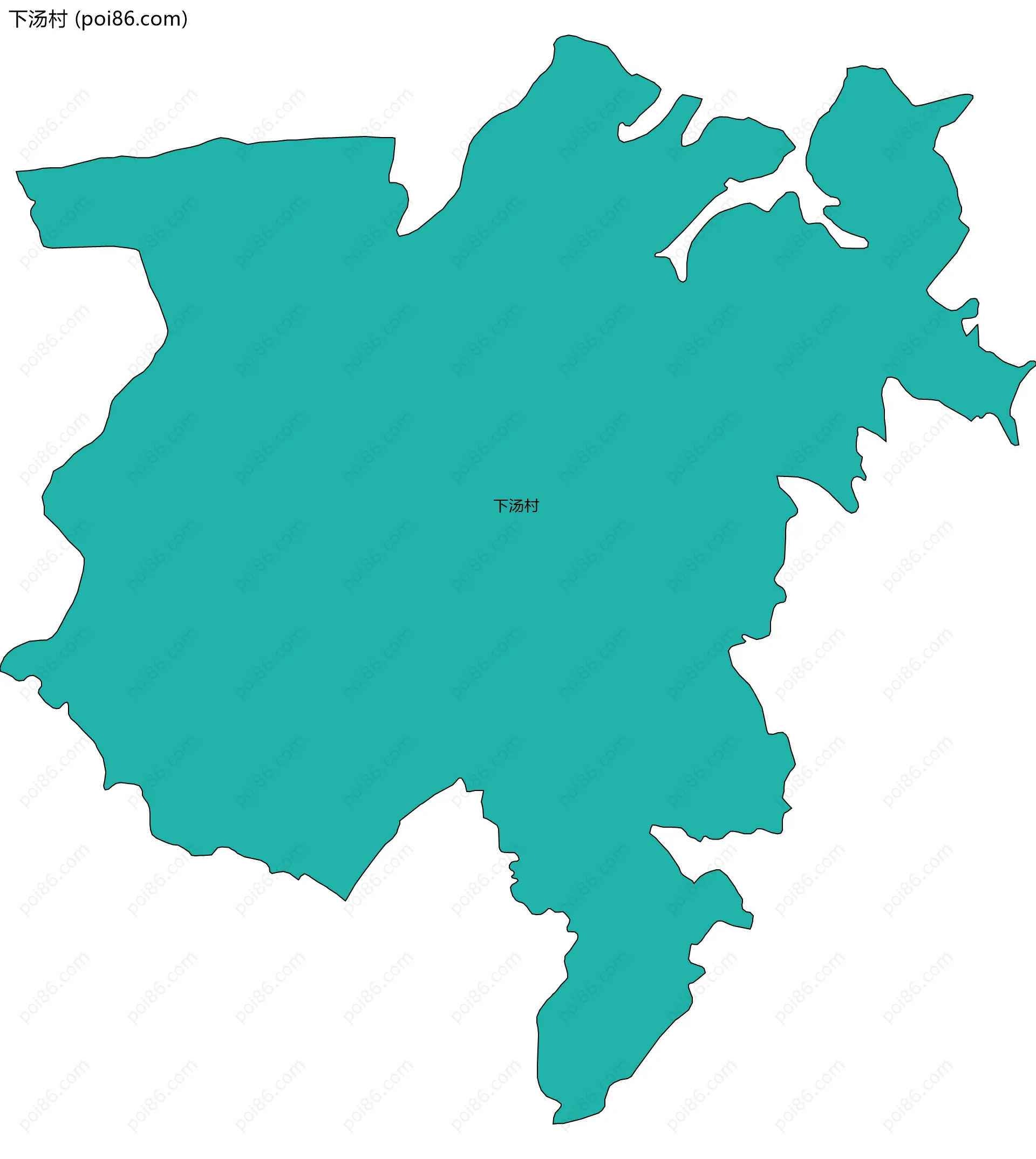 下汤村边界地图