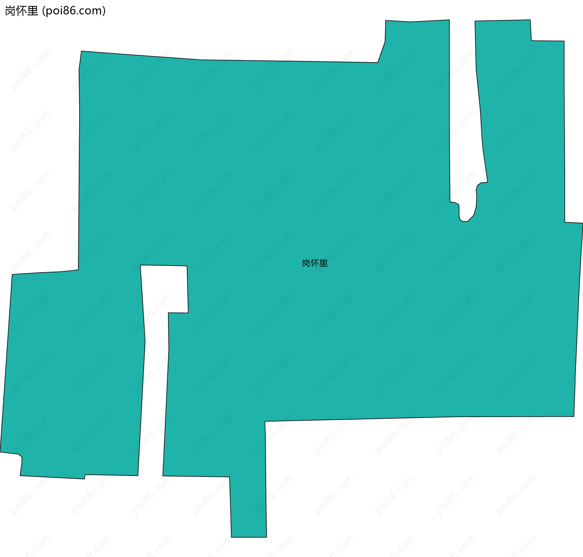 岗怀里边界地图