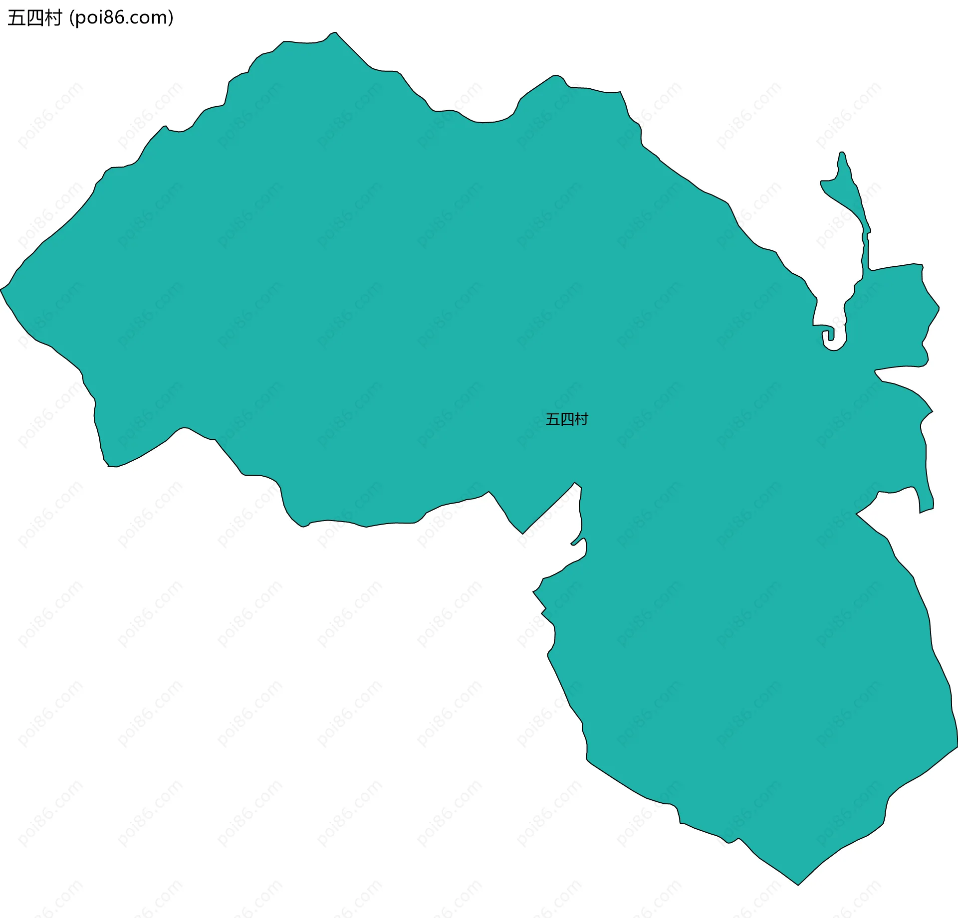 五四村边界地图