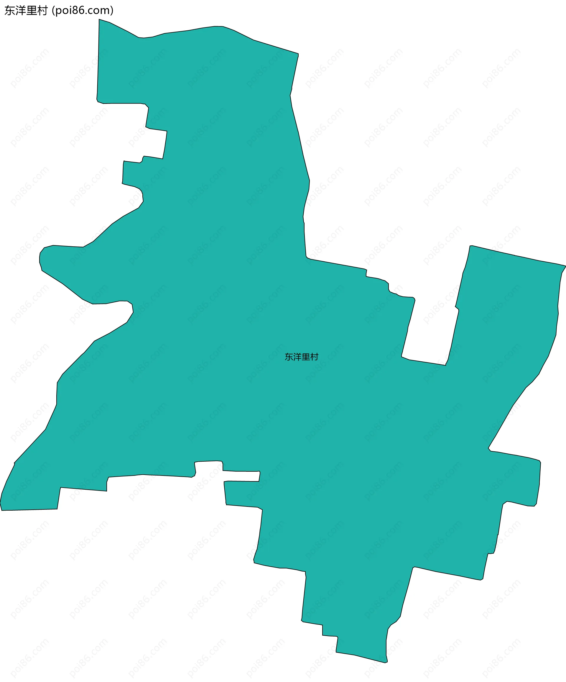东洋里村边界地图