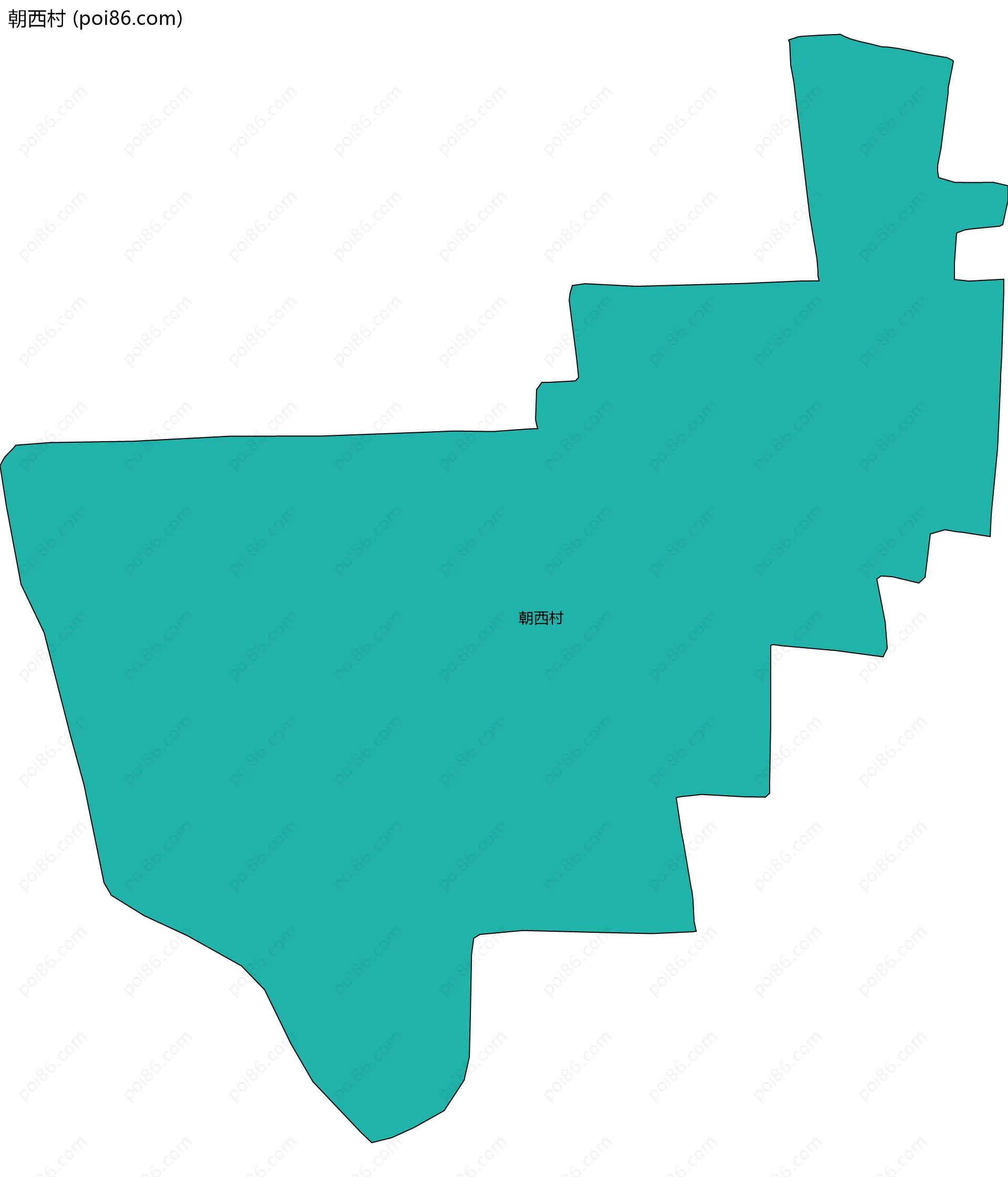 朝西村边界地图