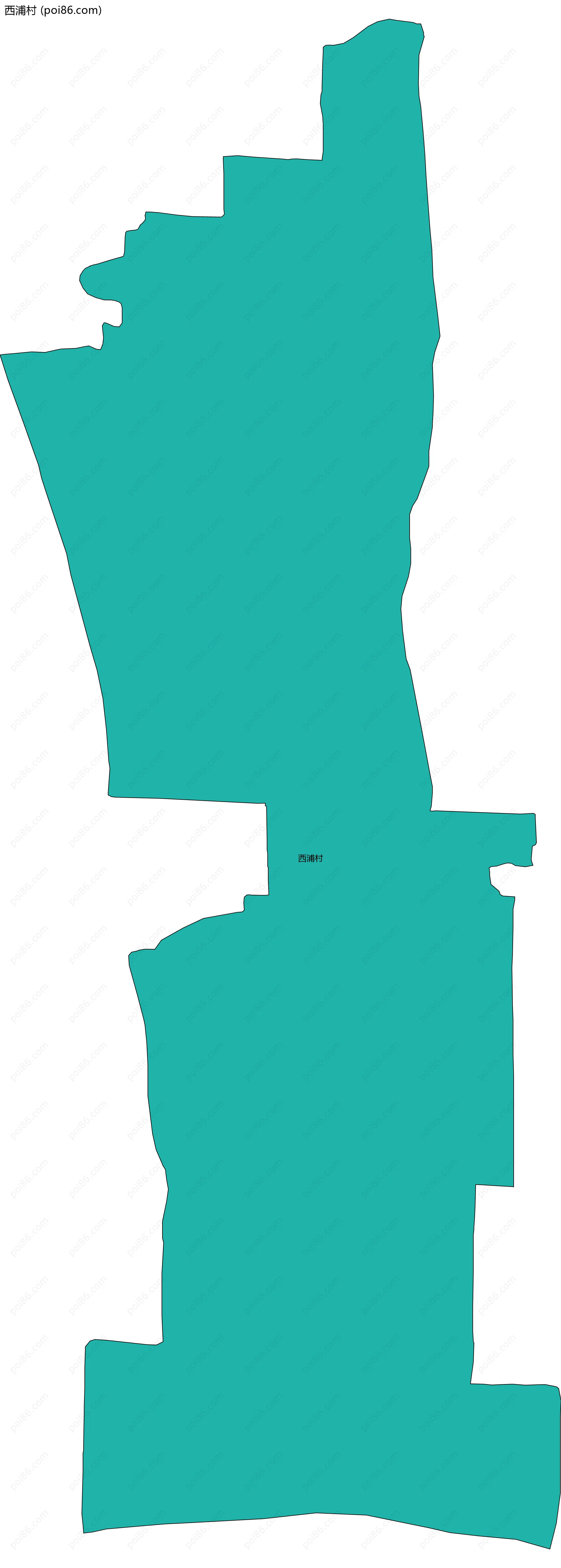 西浦村边界地图