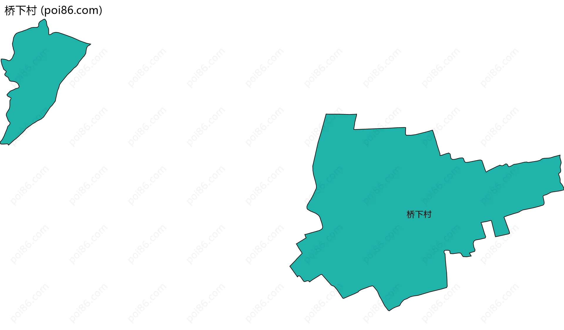 桥下村边界地图