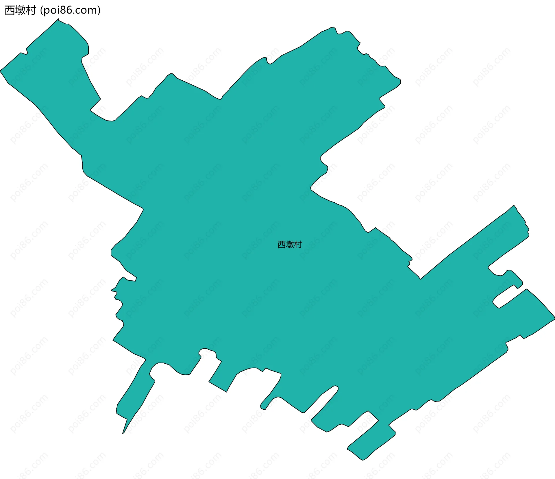 西墩村边界地图