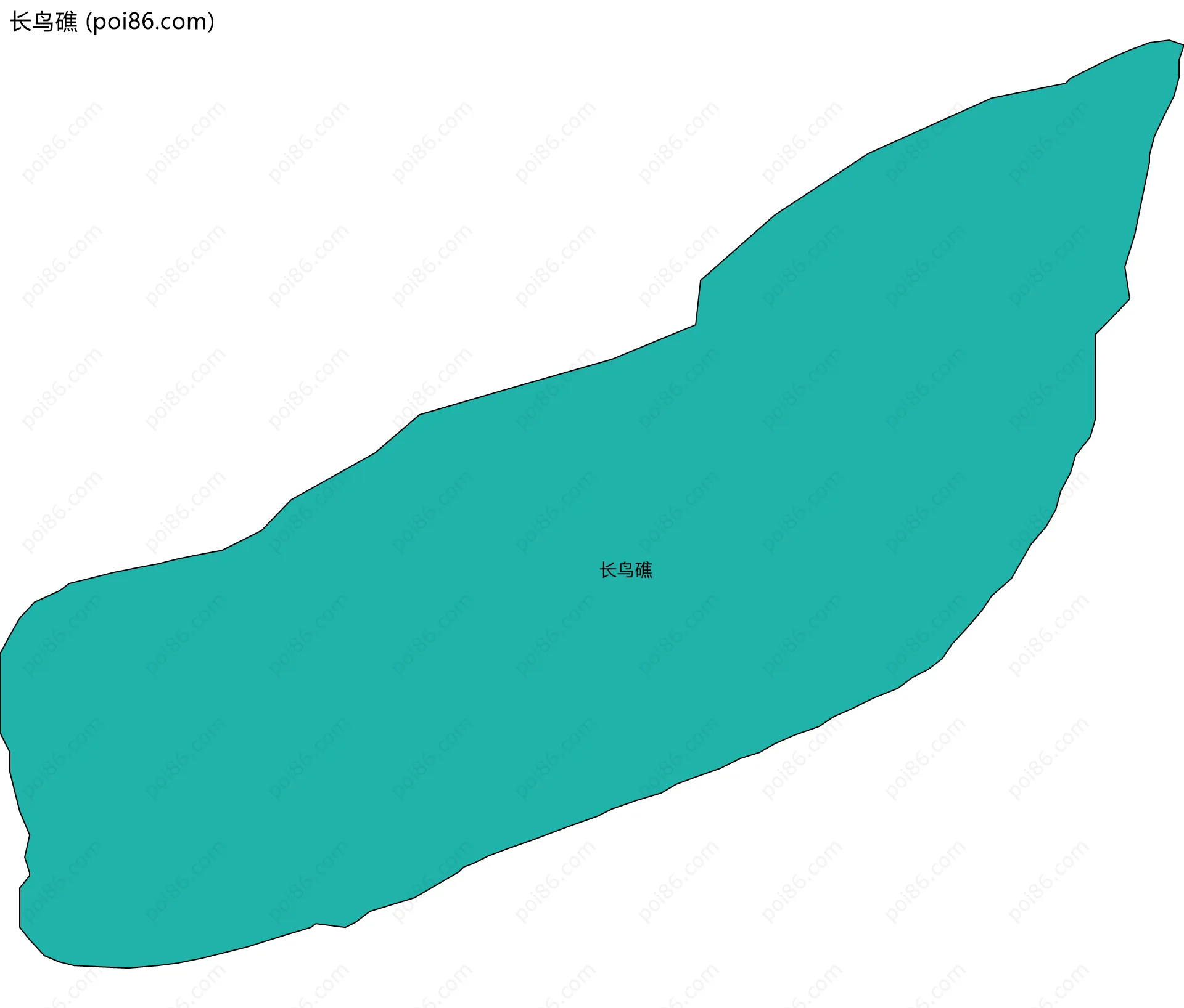 长鸟礁边界地图