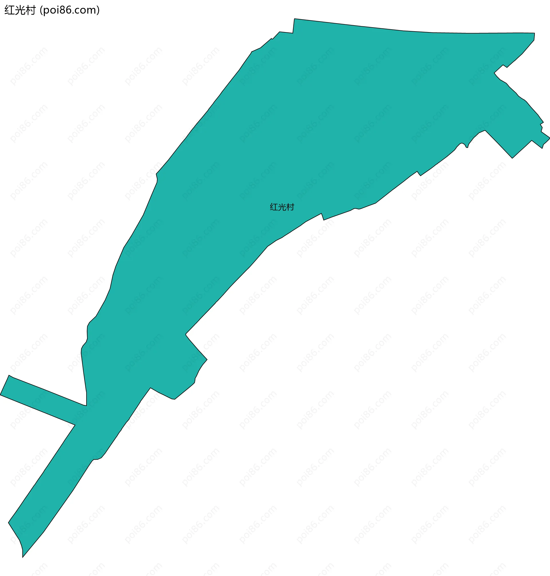 红光村边界地图