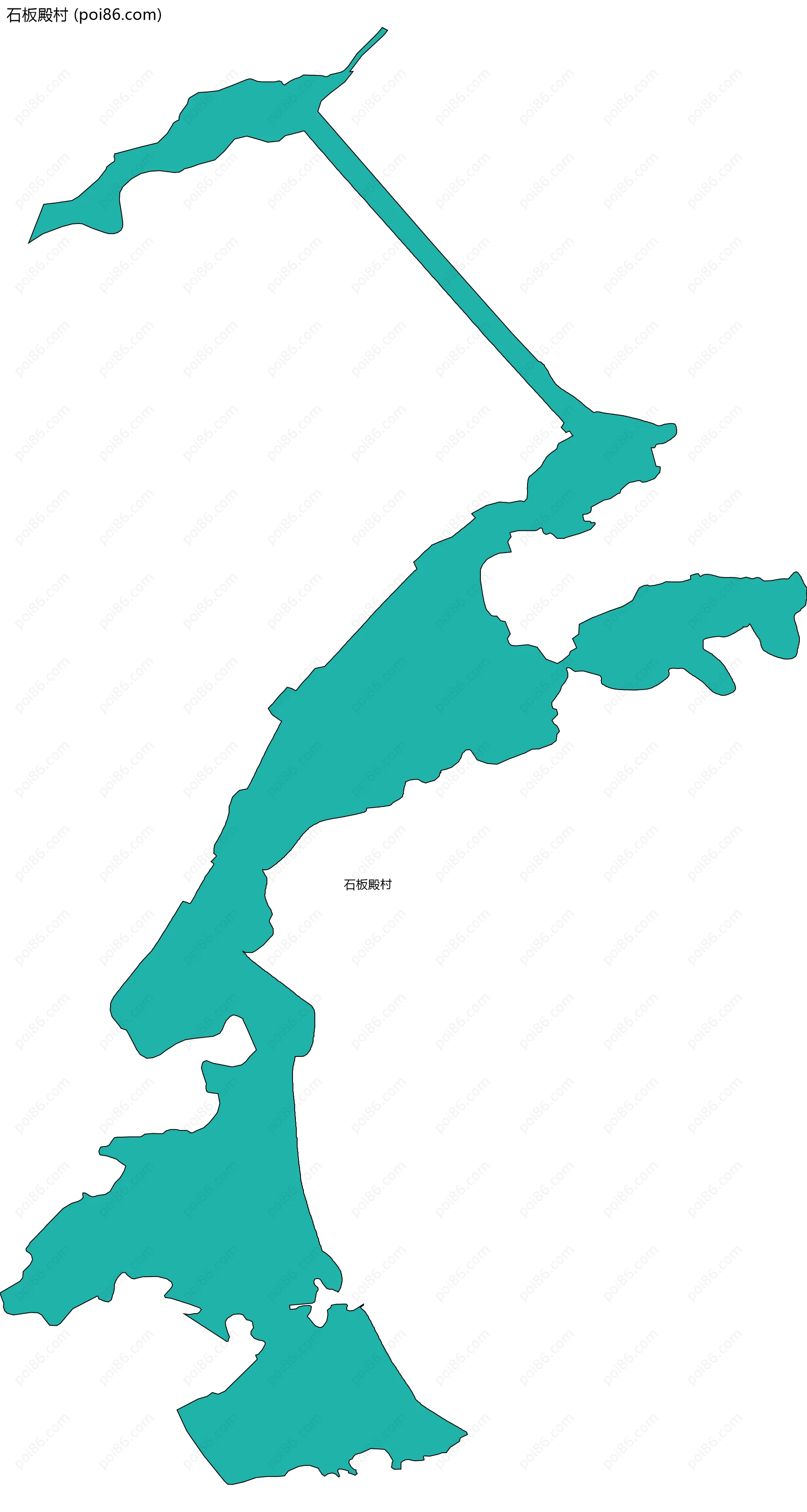 石板殿村边界地图