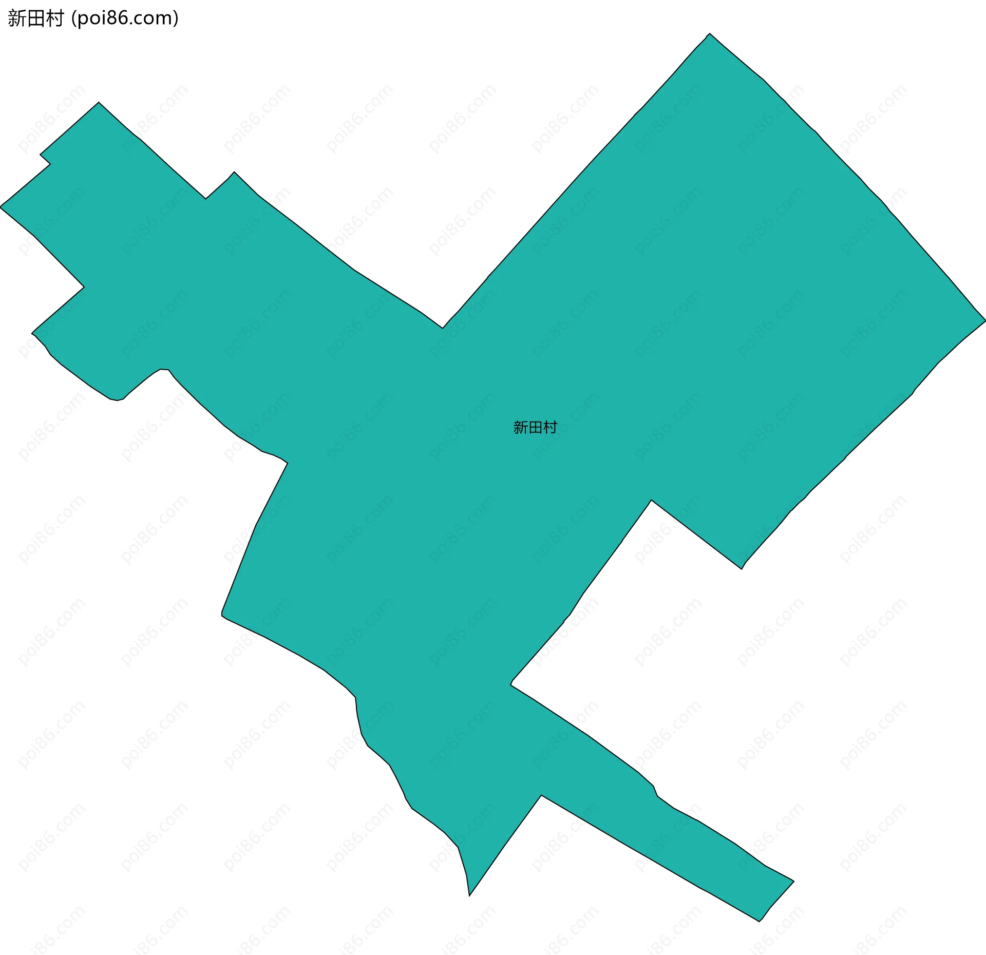 新田村边界地图