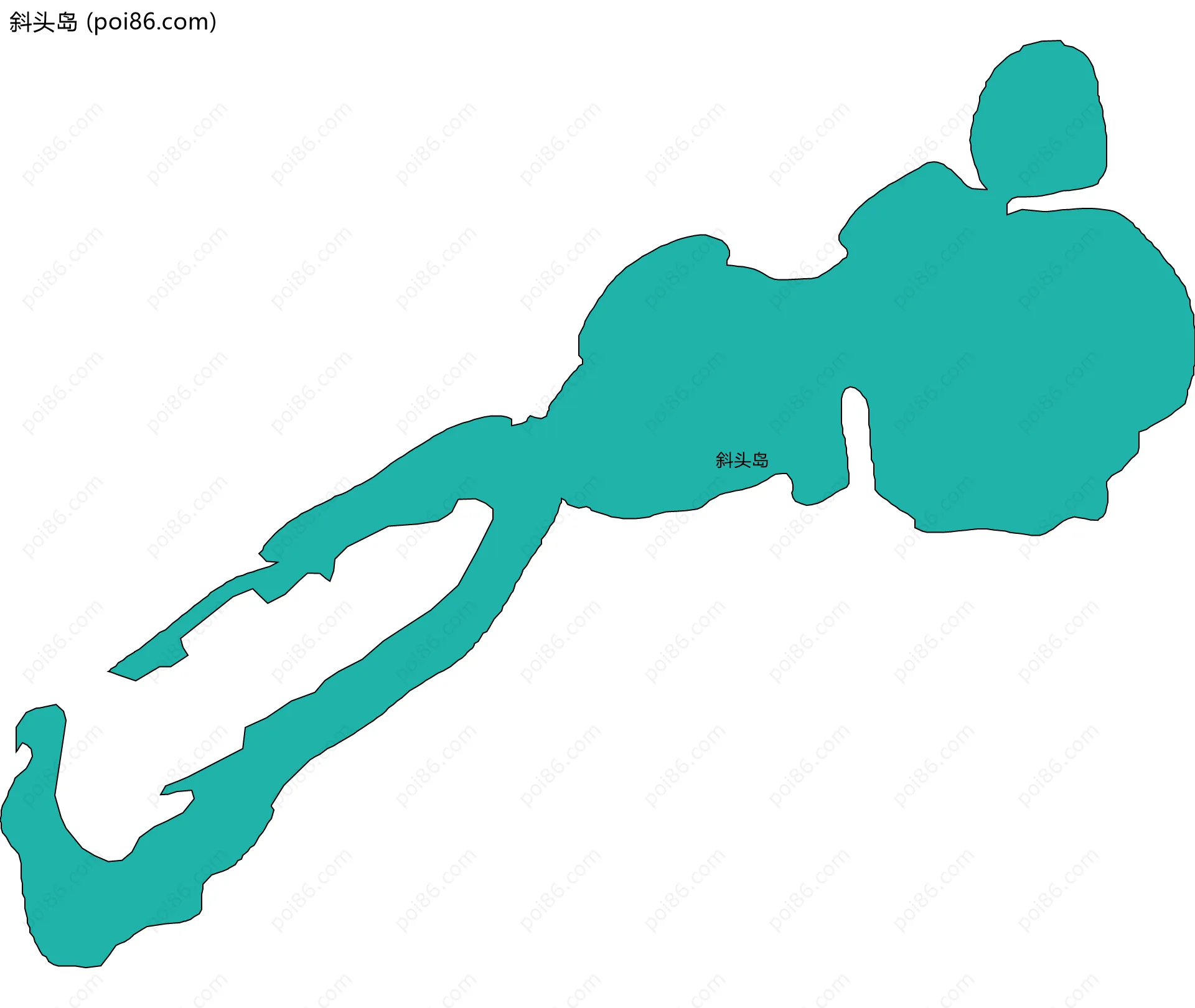 斜头岛边界地图