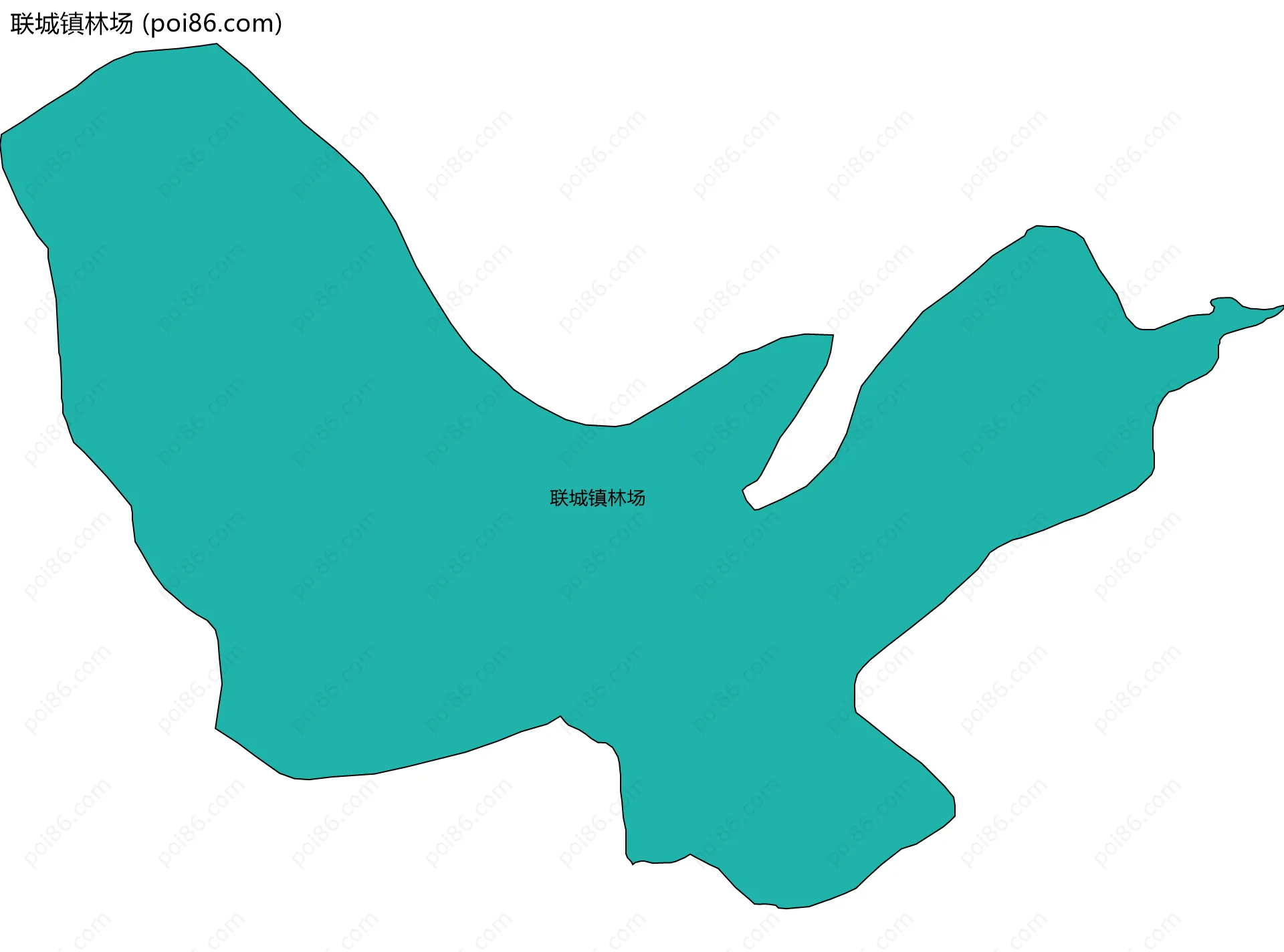 联城镇林场边界地图(五级行政区划)
