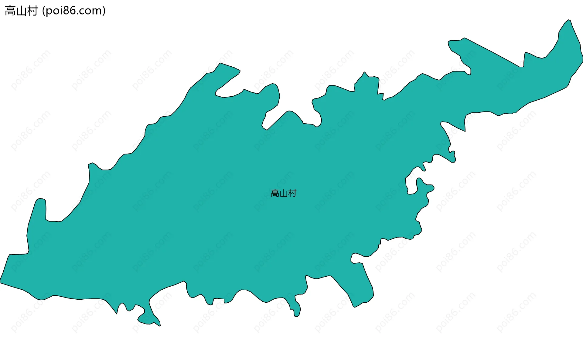高山村边界地图