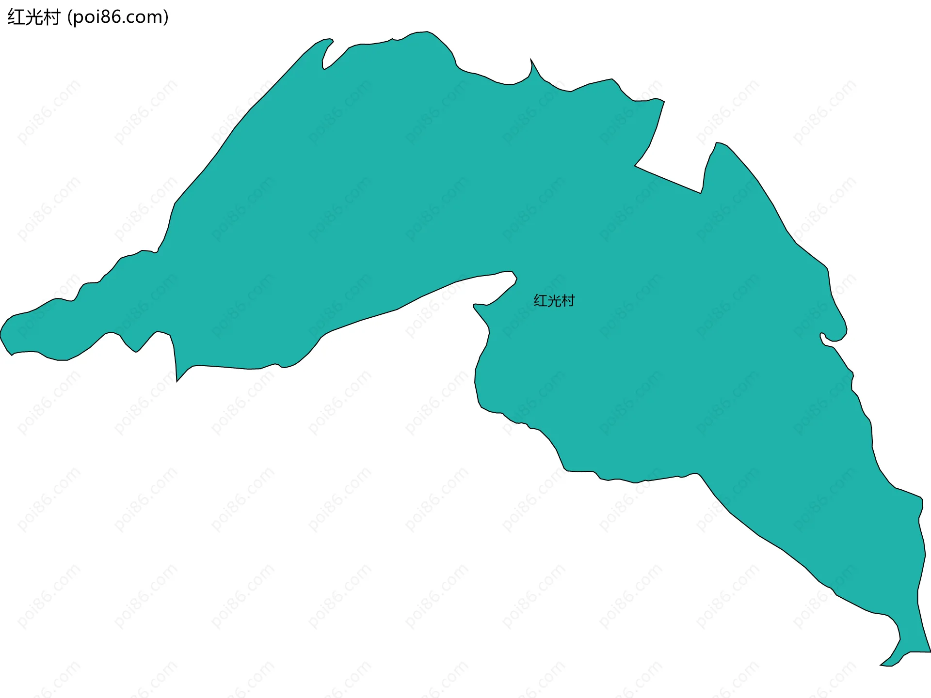 红光村边界地图