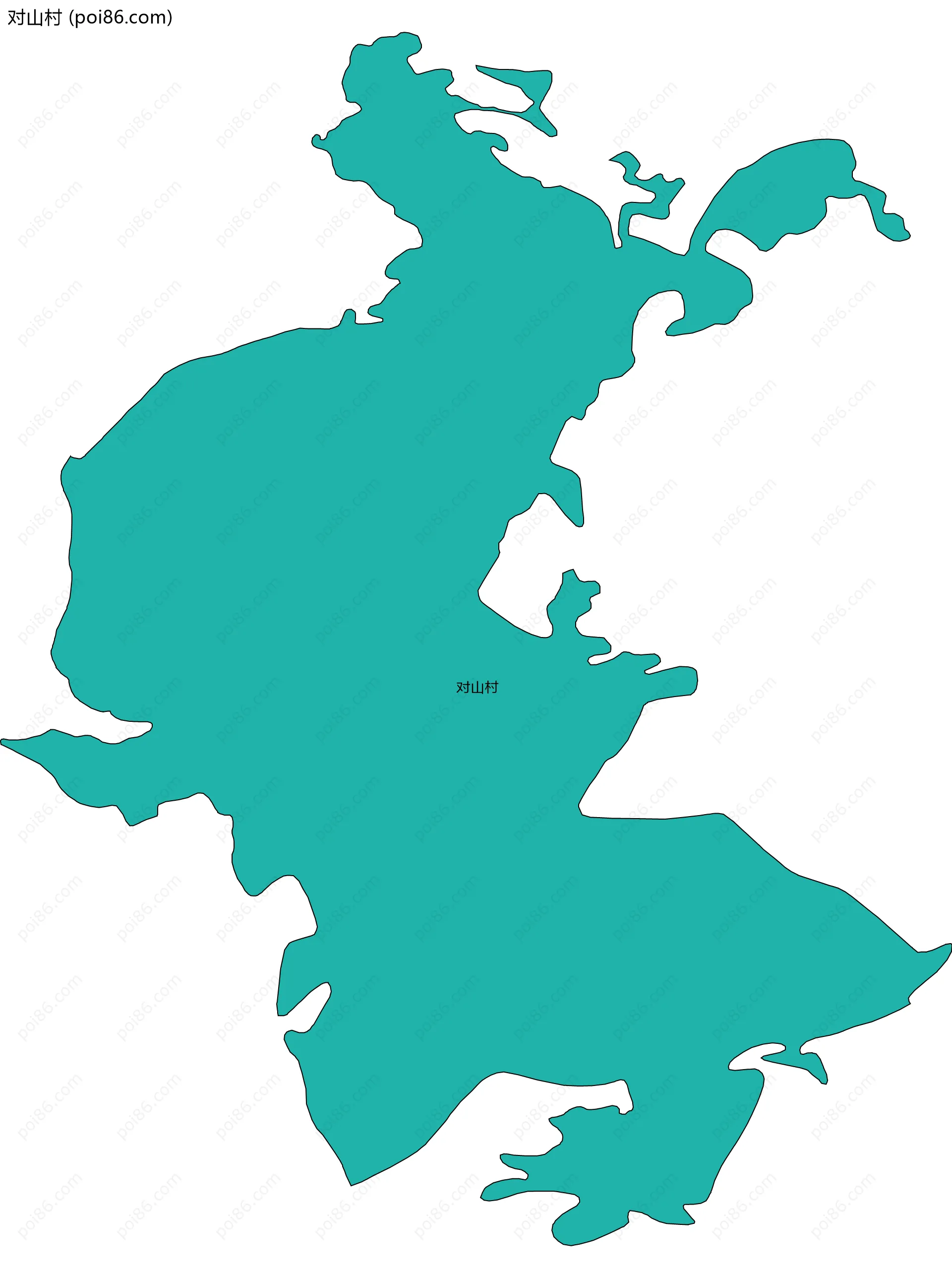 对山村边界地图
