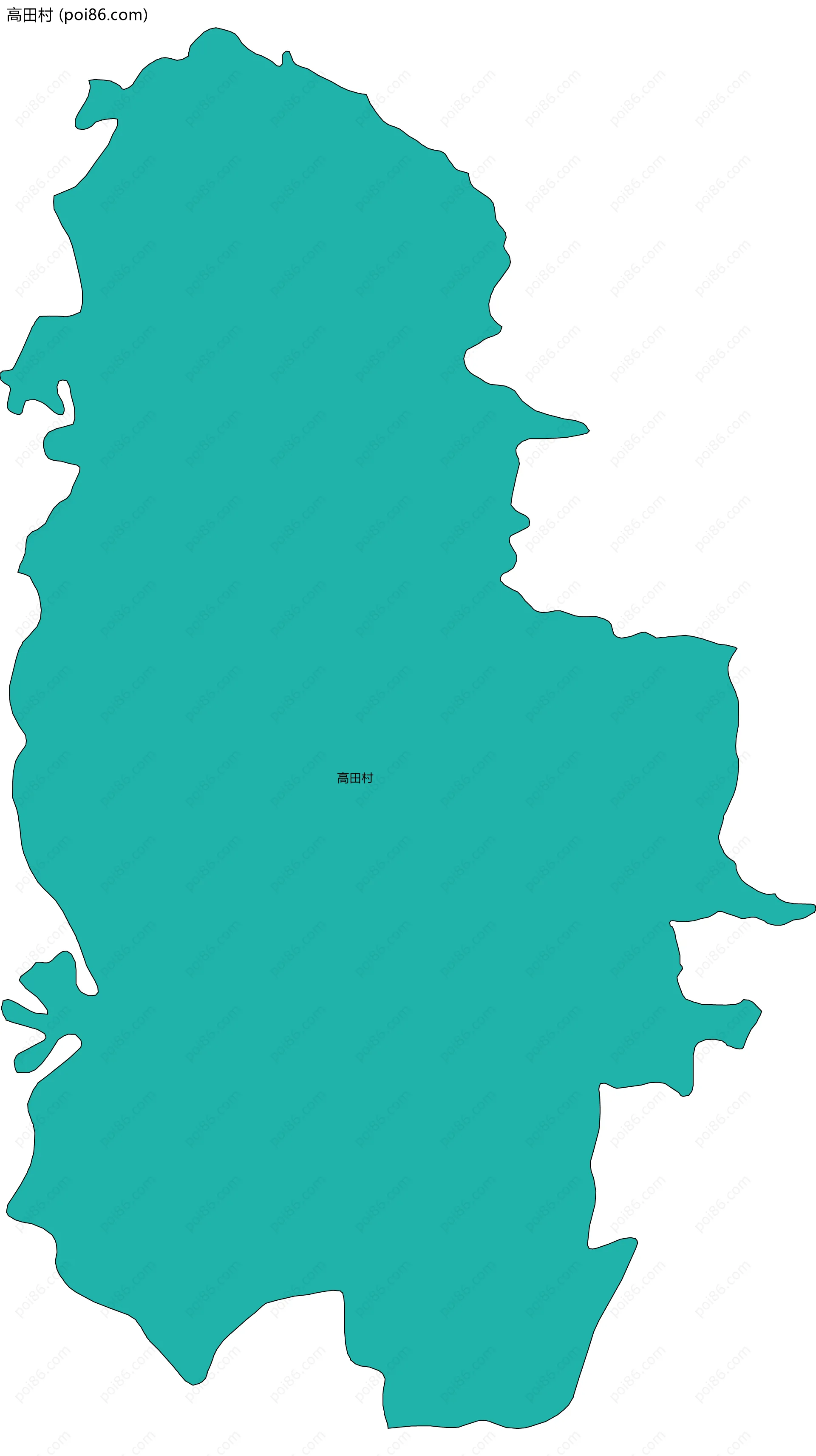 高田村边界地图